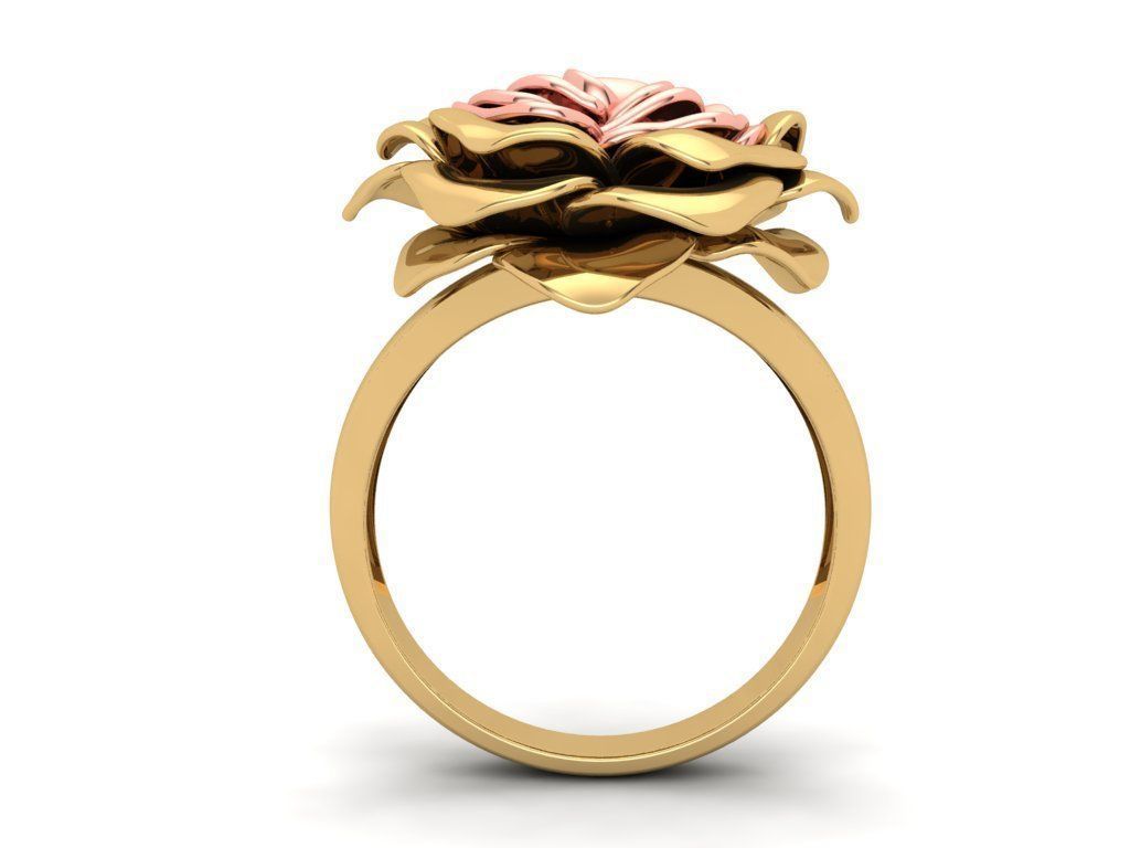 The Gold Rose Ring 3D print model_14