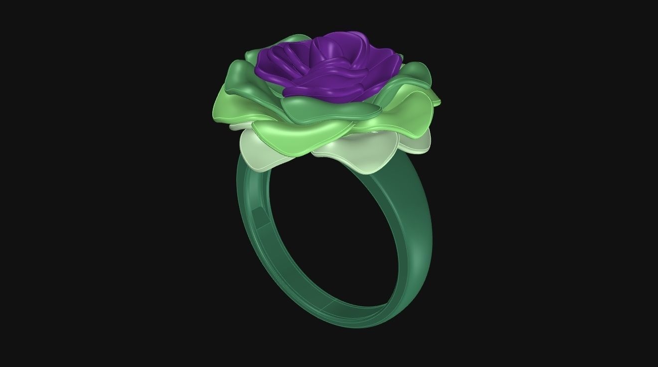 The Gold Rose Ring 3D print model_24