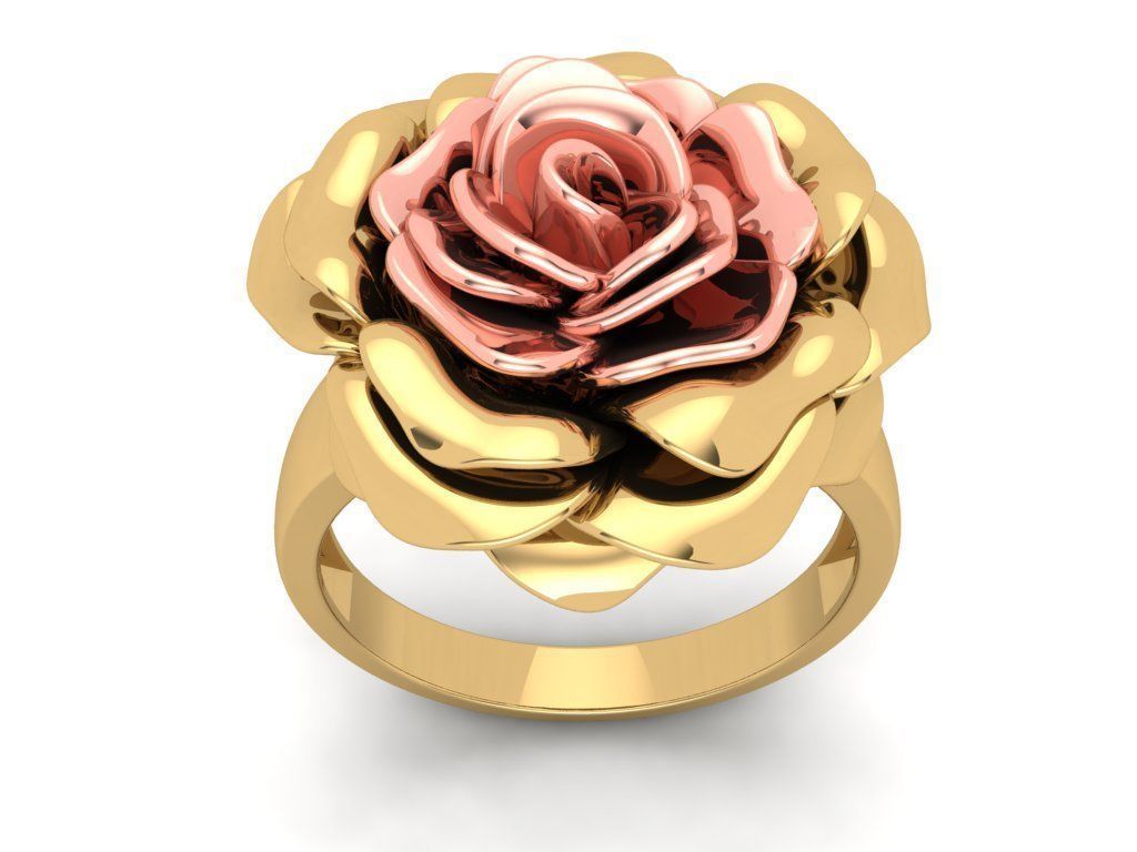 The Gold Rose Ring 3D print model_11