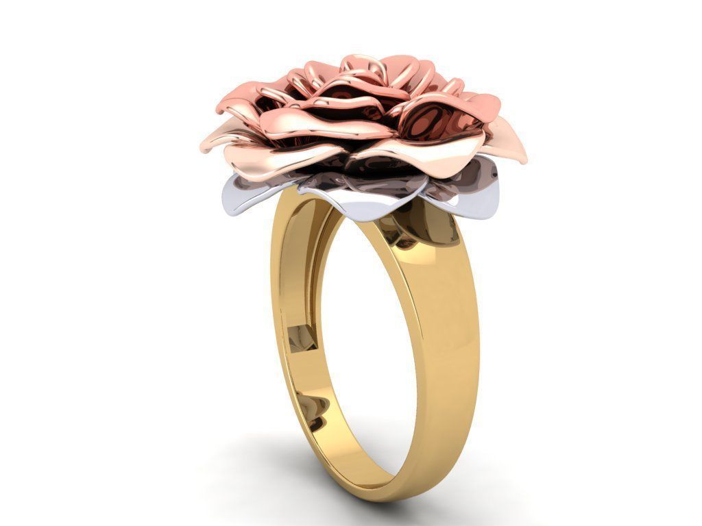 The Gold Rose Ring 3D print model_18