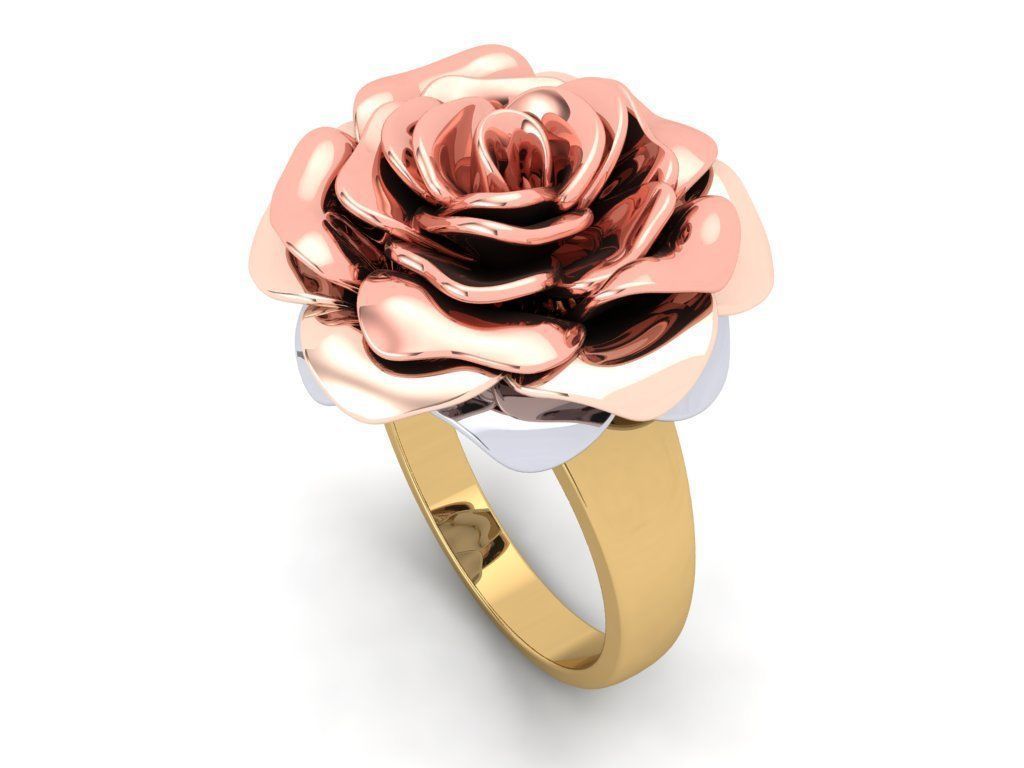 The Gold Rose Ring 3D print model_3