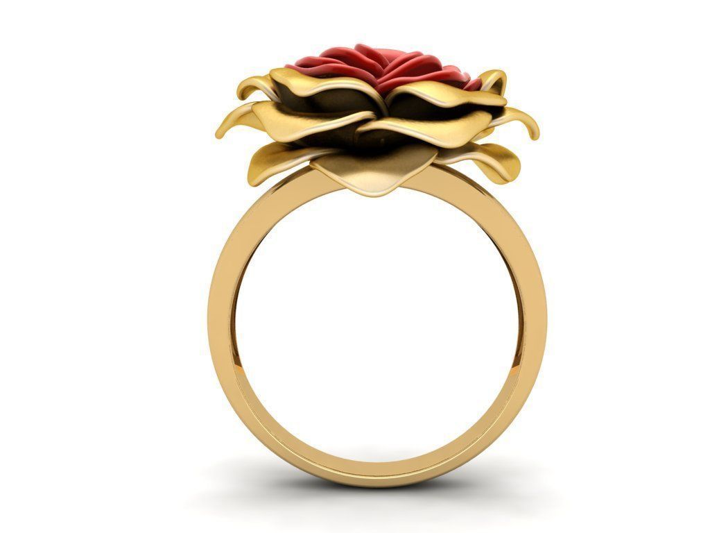 The Gold Rose Ring 3D print model_13