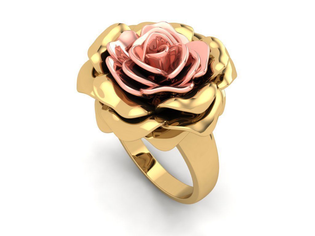 The Gold Rose Ring 3D print model_5