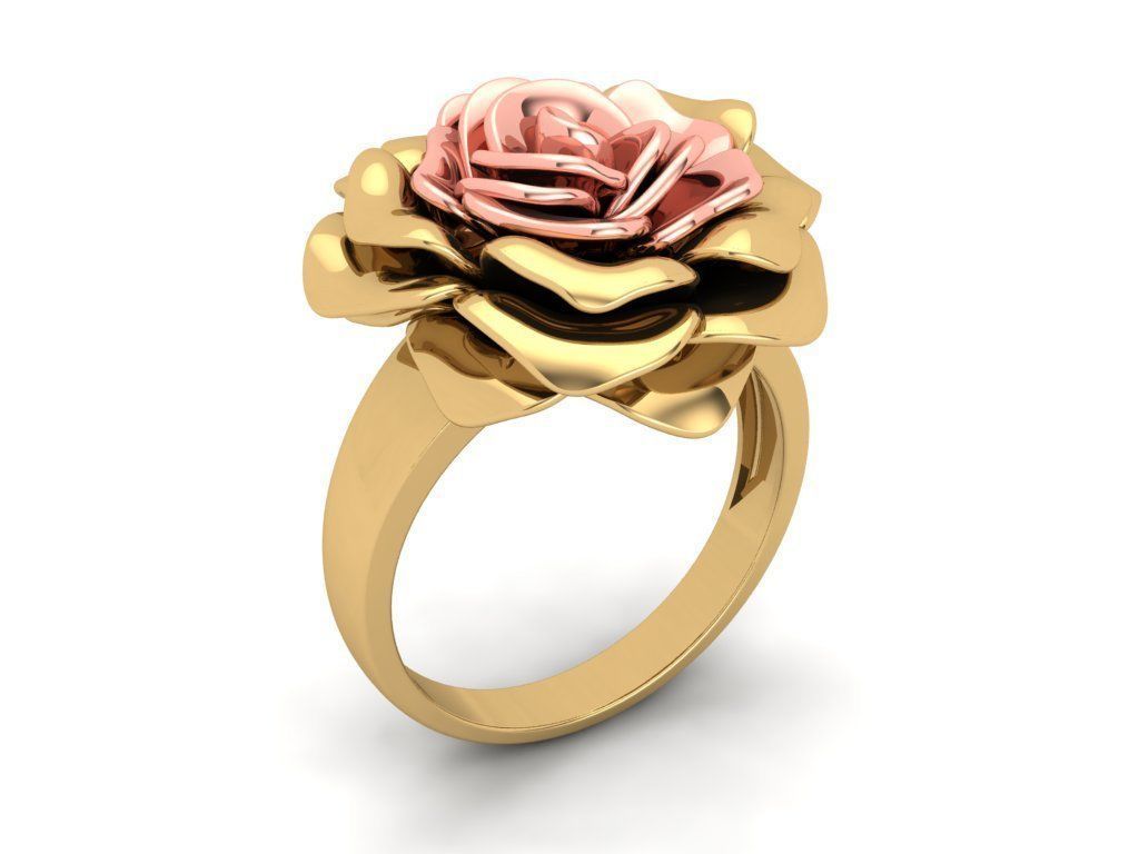 The Gold Rose Ring 3D print model_8