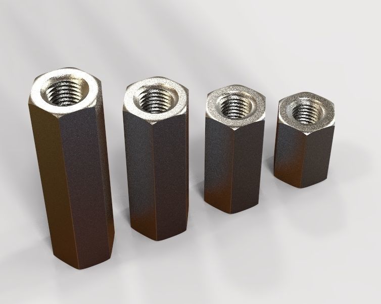 M27 Hexagonal Stud Connector 3D print model_33