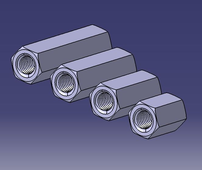 M27 Hexagonal Stud Connector 3D print model_8