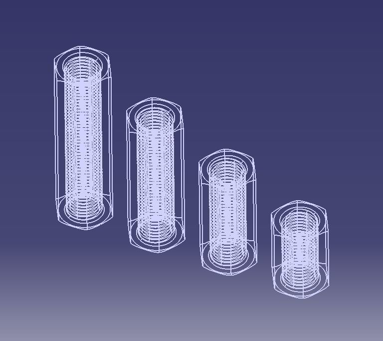 M27 Hexagonal Stud Connector 3D print model_3