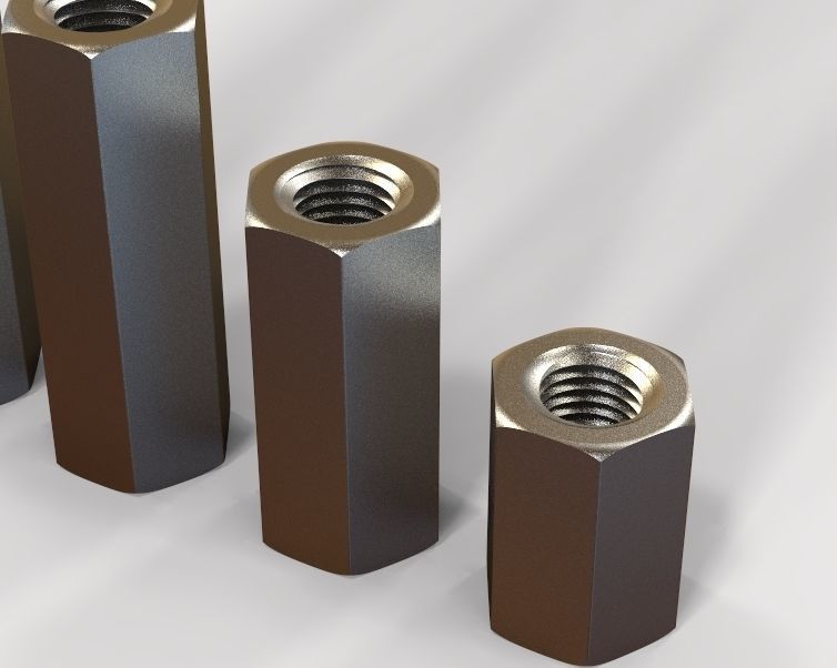 M27 Hexagonal Stud Connector 3D print model_1