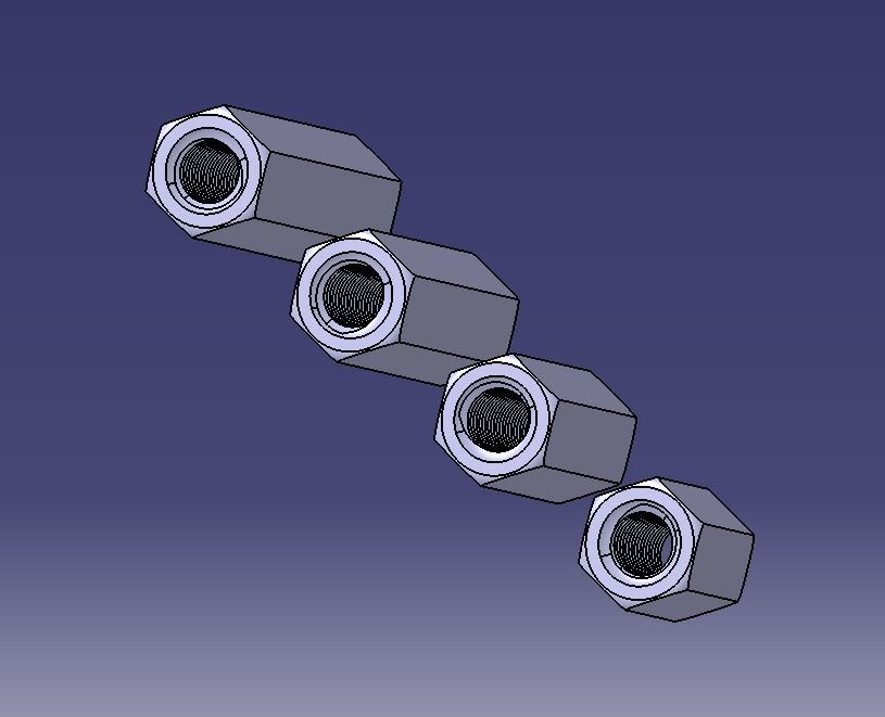 M27 Hexagonal Stud Connector 3D print model_4