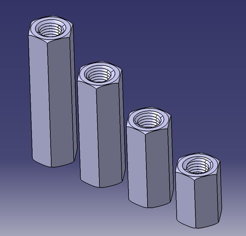 M27 Hexagonal Stud Connector 3D print model_10