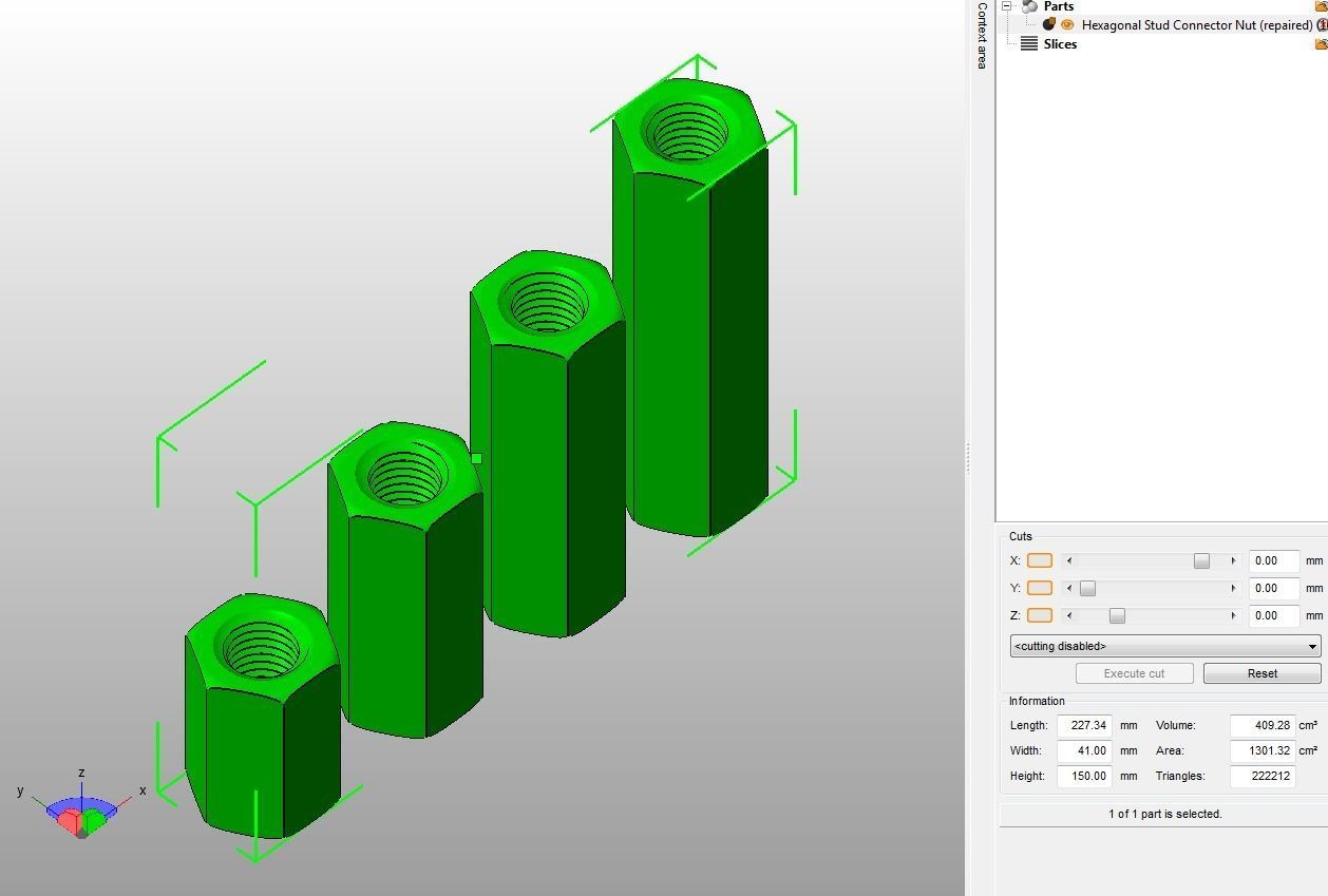 M27 Hexagonal Stud Connector 3D print model_12