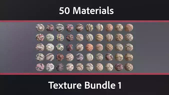 50 Materials Skin Monster Seamless PBR Bundle 1 Texture 50 Materials Skin Monster Seamless PBR Bundle 1 Texture