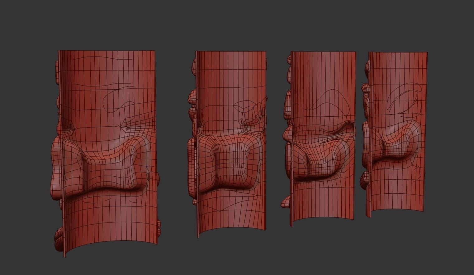 Tiki Face Pack   Low-poly 3D model_13
