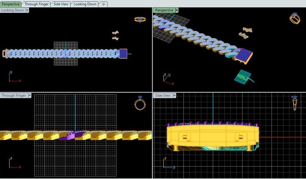 Chain bracelet  3D print model_4