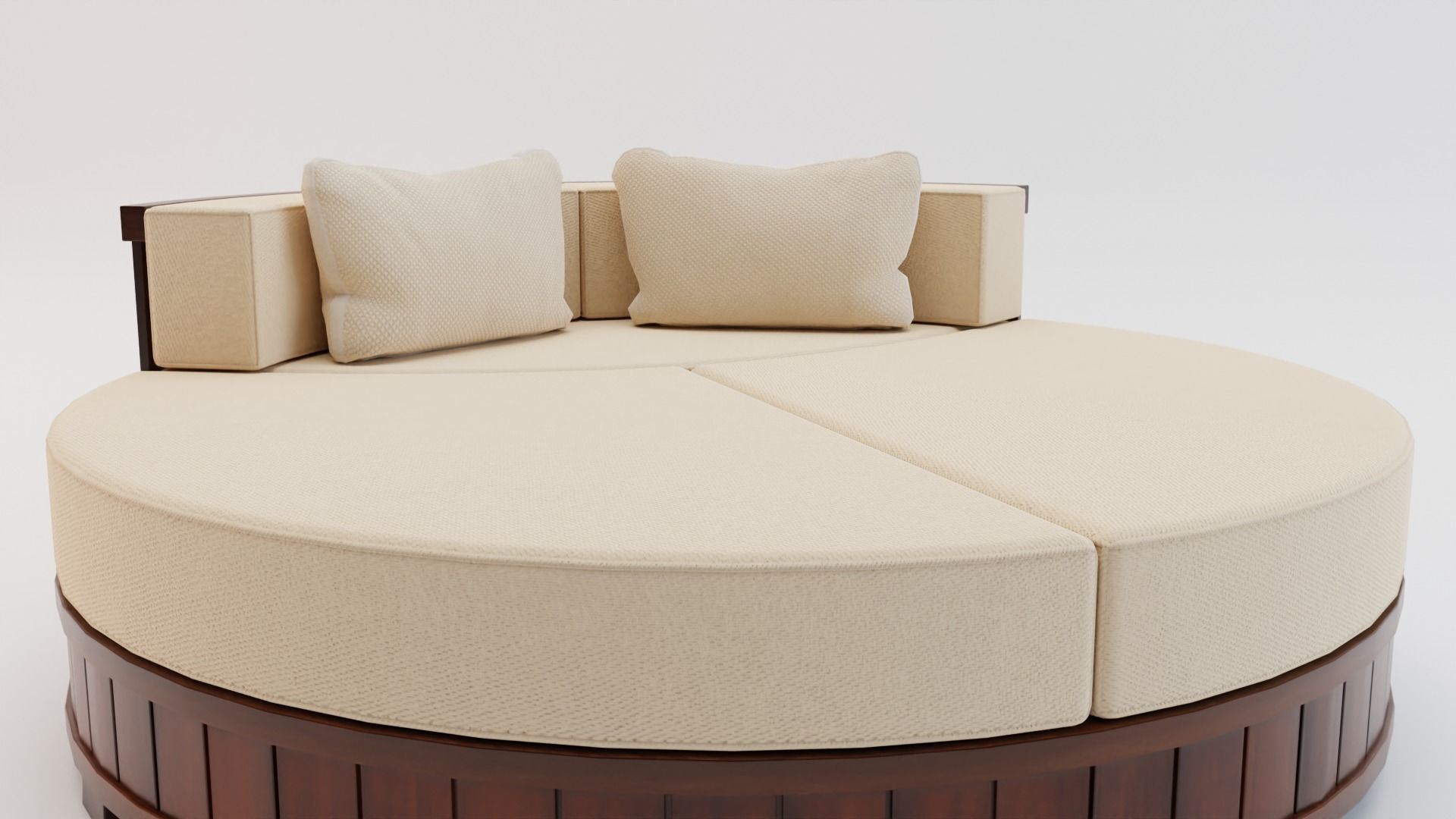 Lounge Set side table with marble top Low-poly 3D model_3