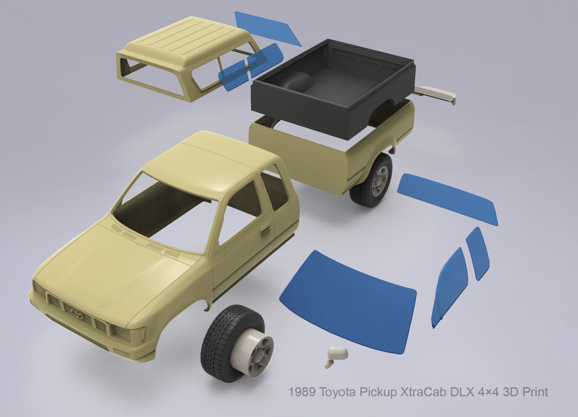 1989 Toyota Pickup 3D print model_7