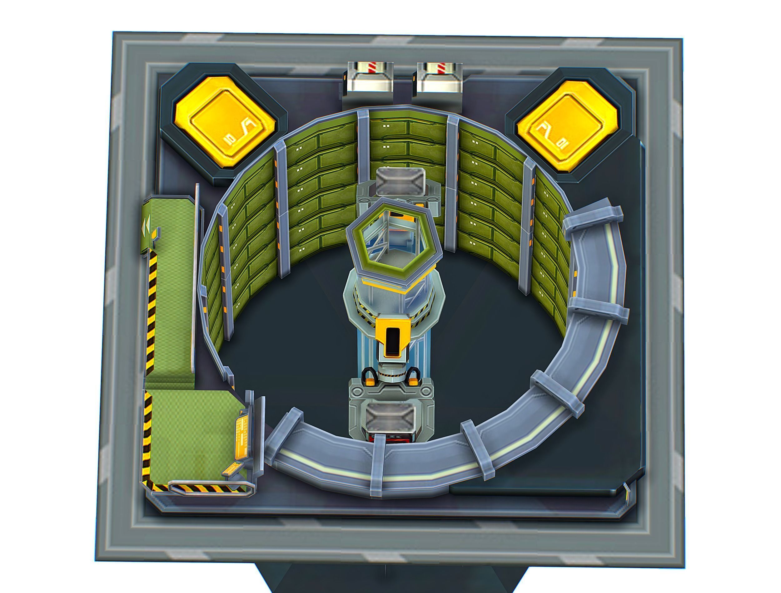 isometrical WareHouse platform upgrade 03 Low-poly 3D model_3