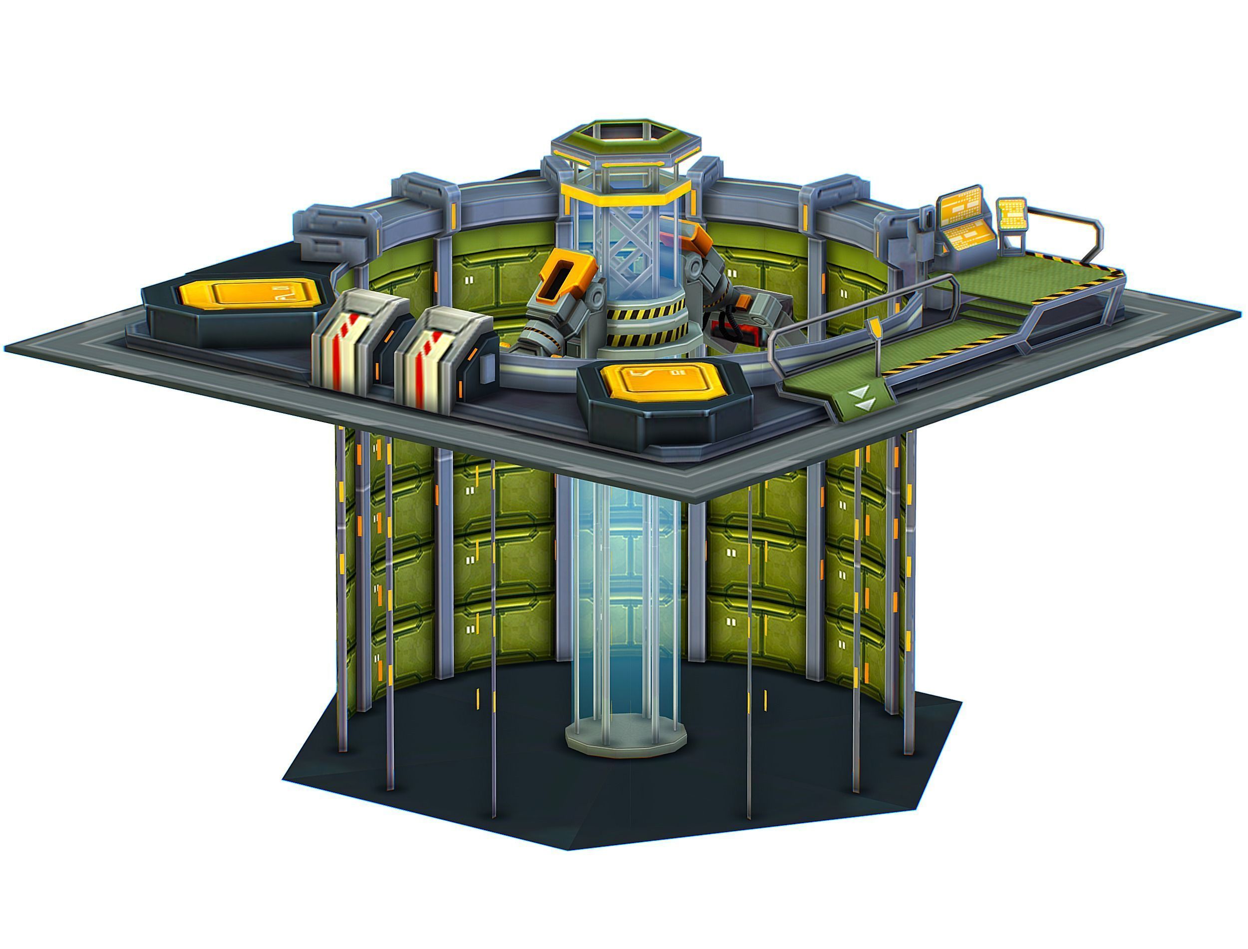 isometrical WareHouse platform upgrade 03 Low-poly 3D model_17