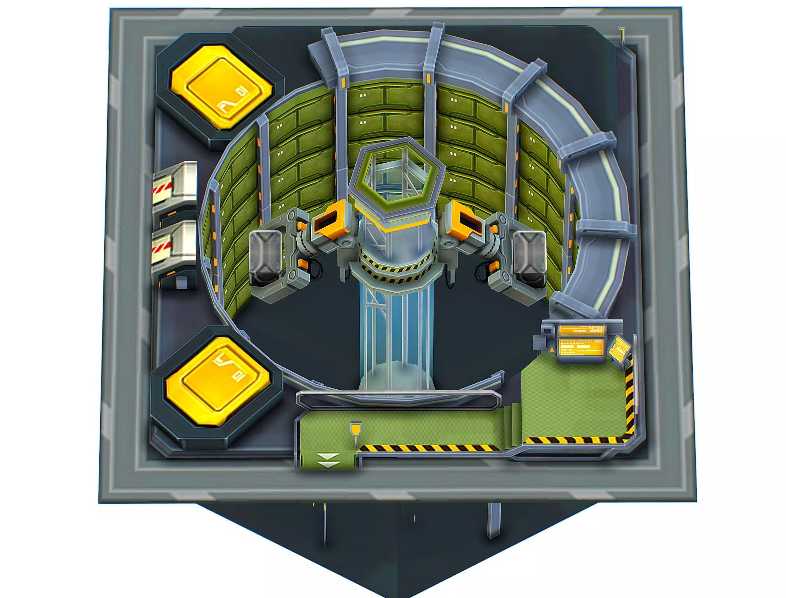 isometrical WareHouse platform upgrade 03 Low-poly 3D model_0