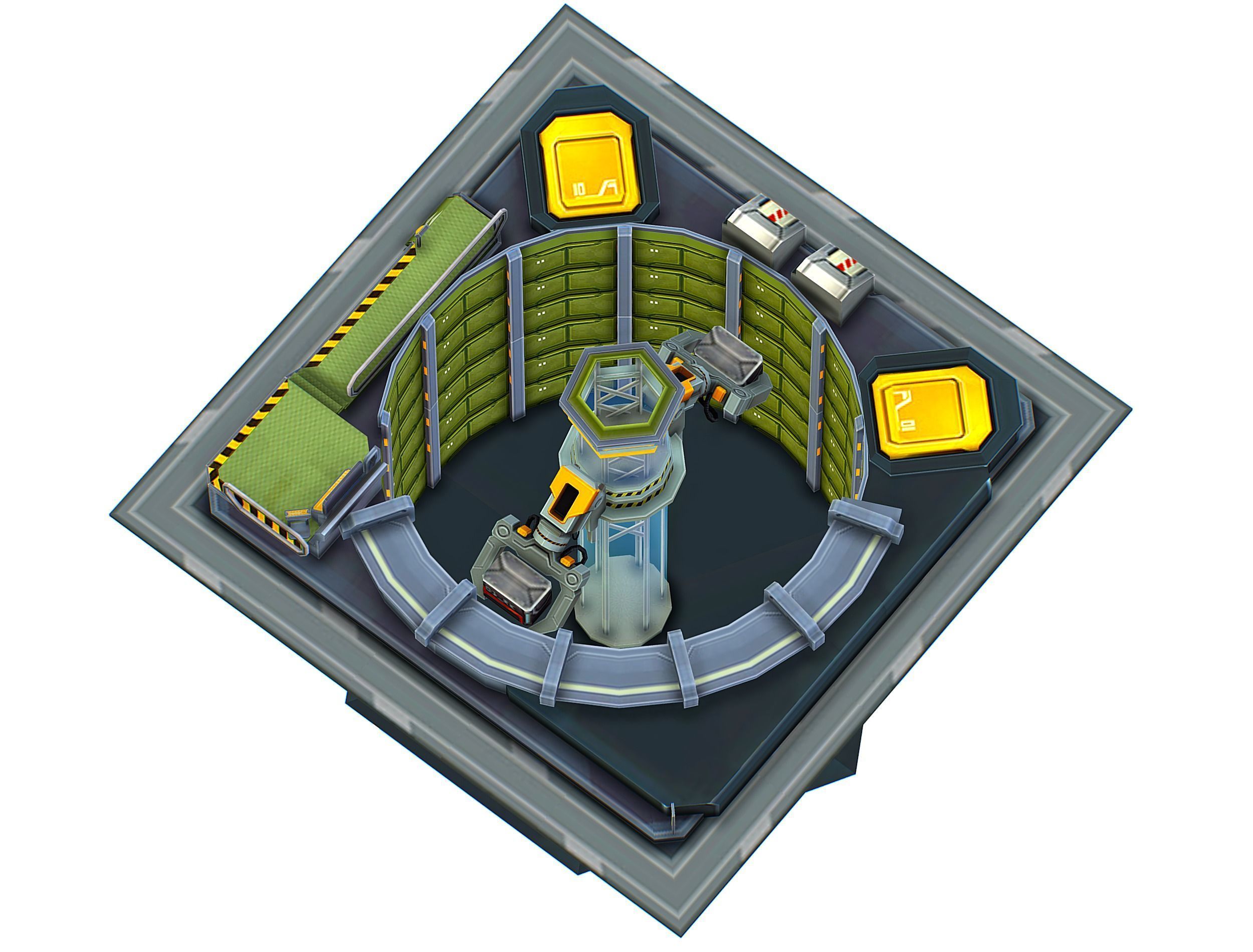 isometrical WareHouse platform upgrade 03 Low-poly 3D model_4