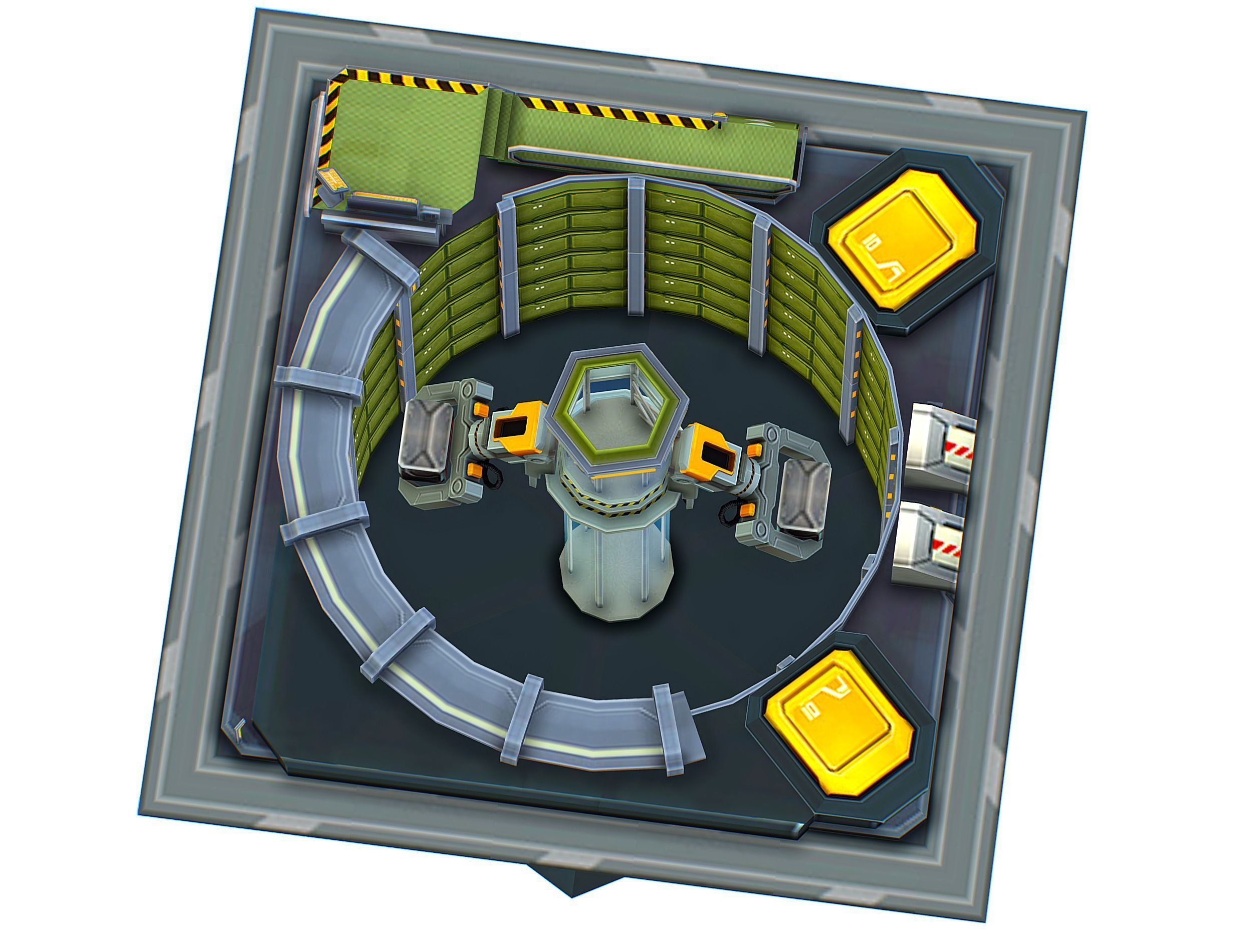 isometrical WareHouse platform upgrade 03 Low-poly 3D model_6