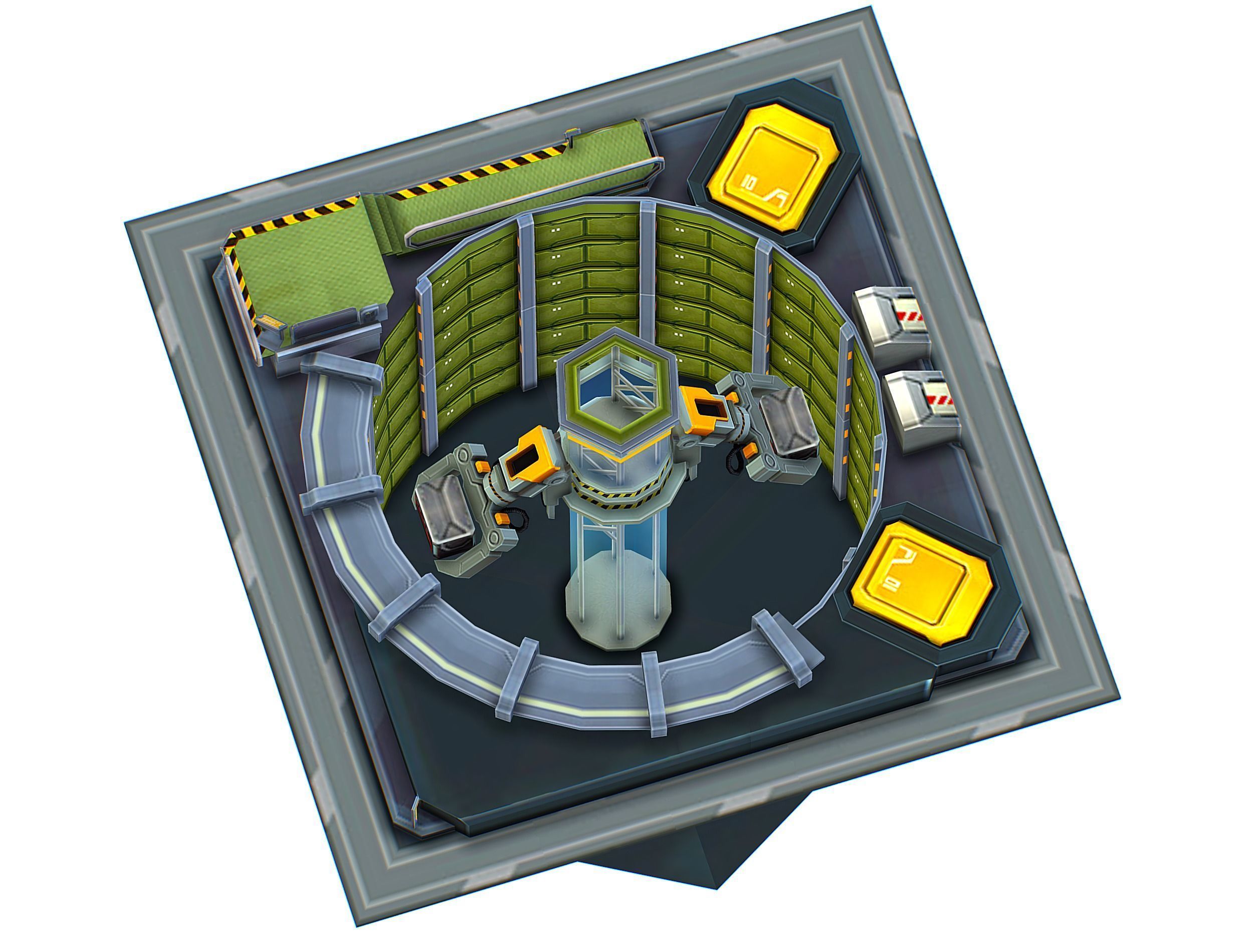 isometrical WareHouse platform upgrade 03 Low-poly 3D model_5