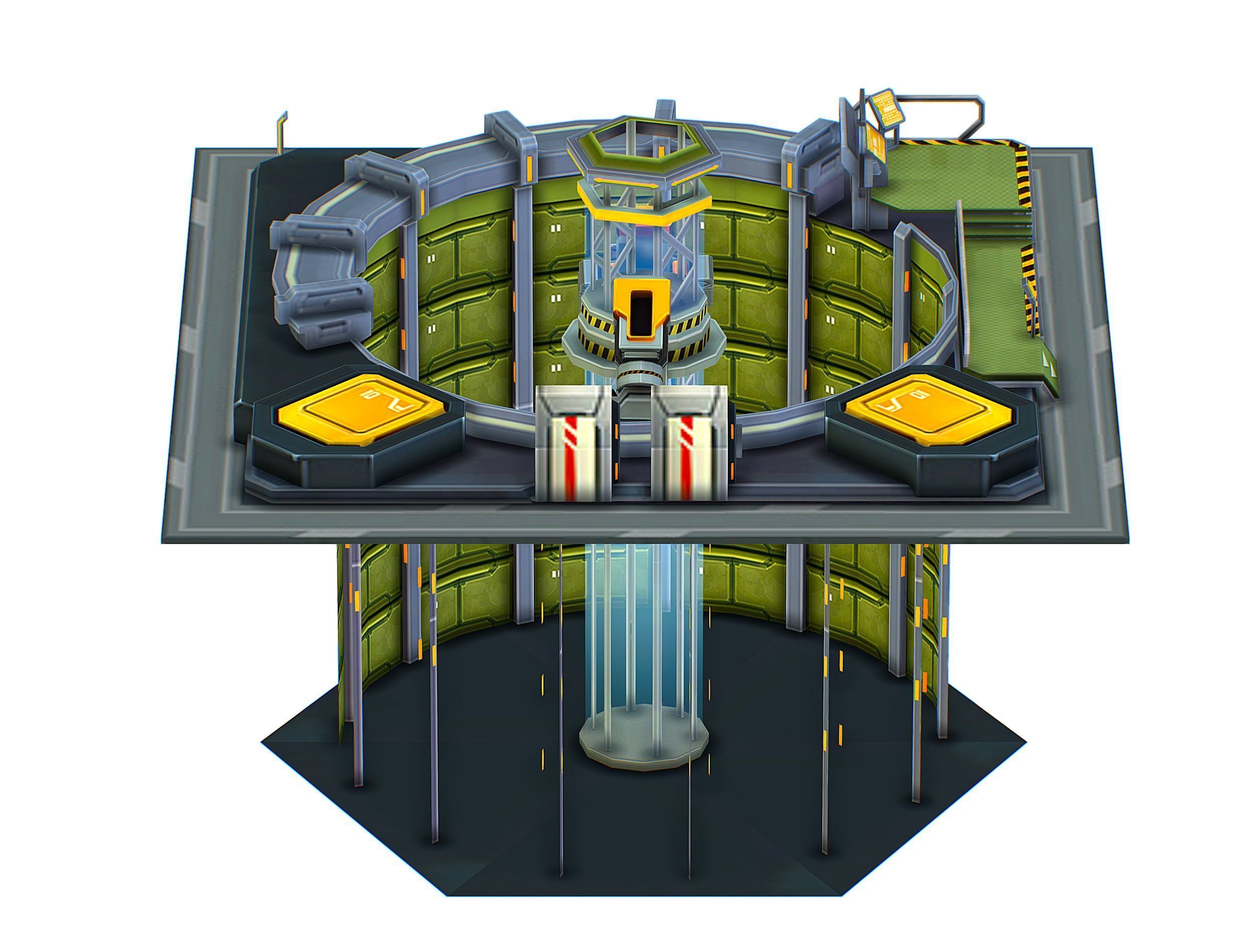 isometrical WareHouse platform upgrade 03 Low-poly 3D model_15