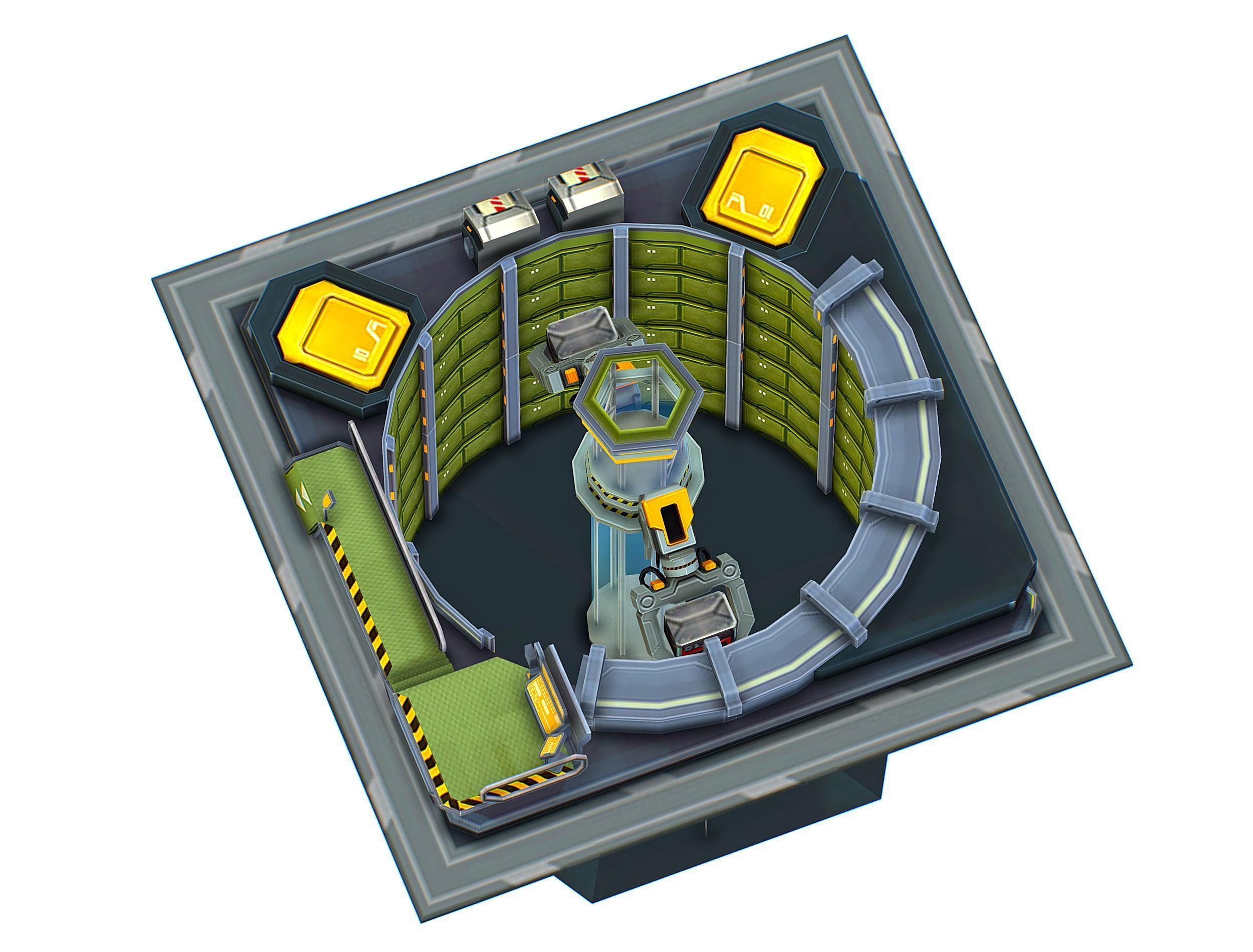 isometrical WareHouse platform upgrade 03 Low-poly 3D model_2