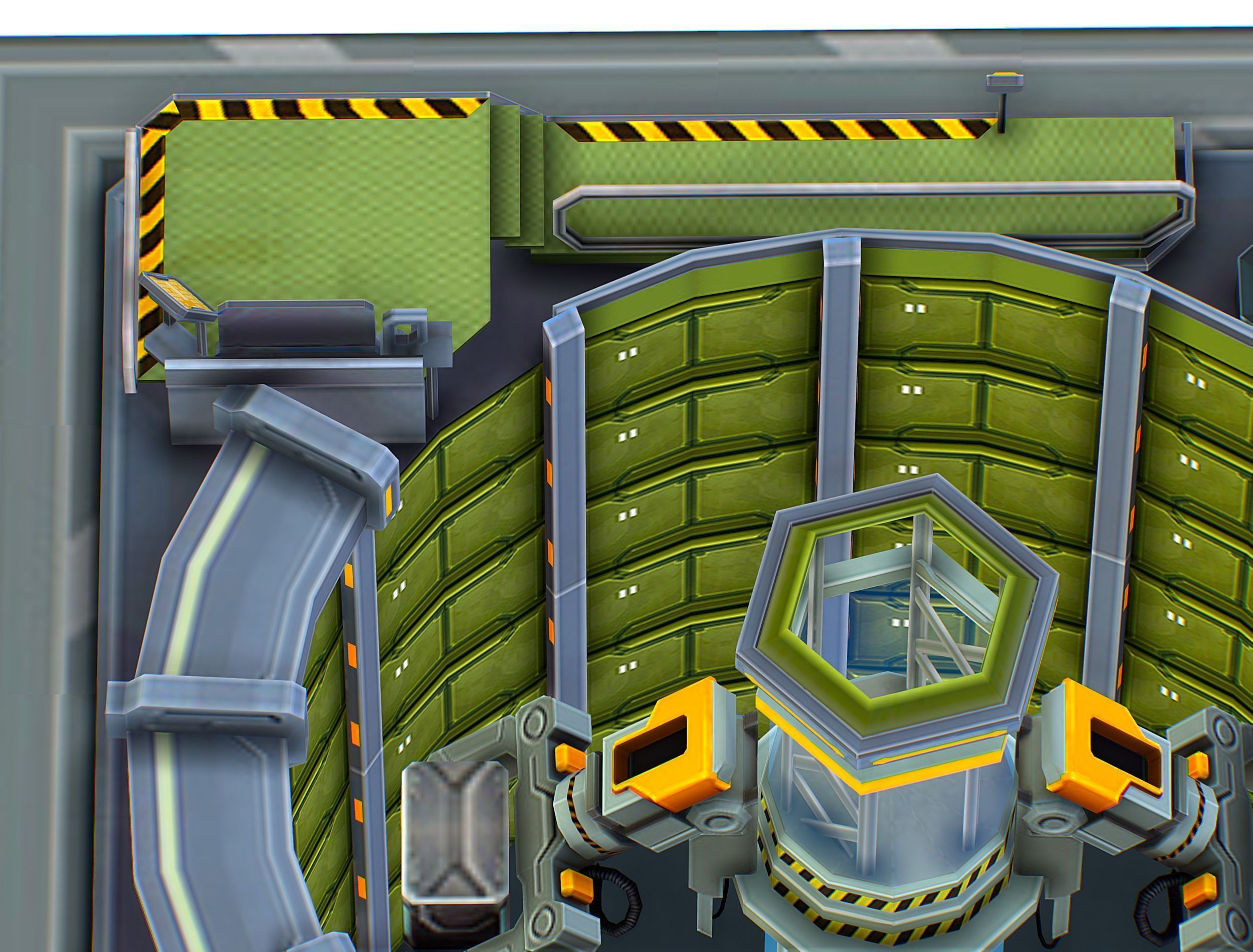 isometrical WareHouse platform upgrade 03 Low-poly 3D model_8