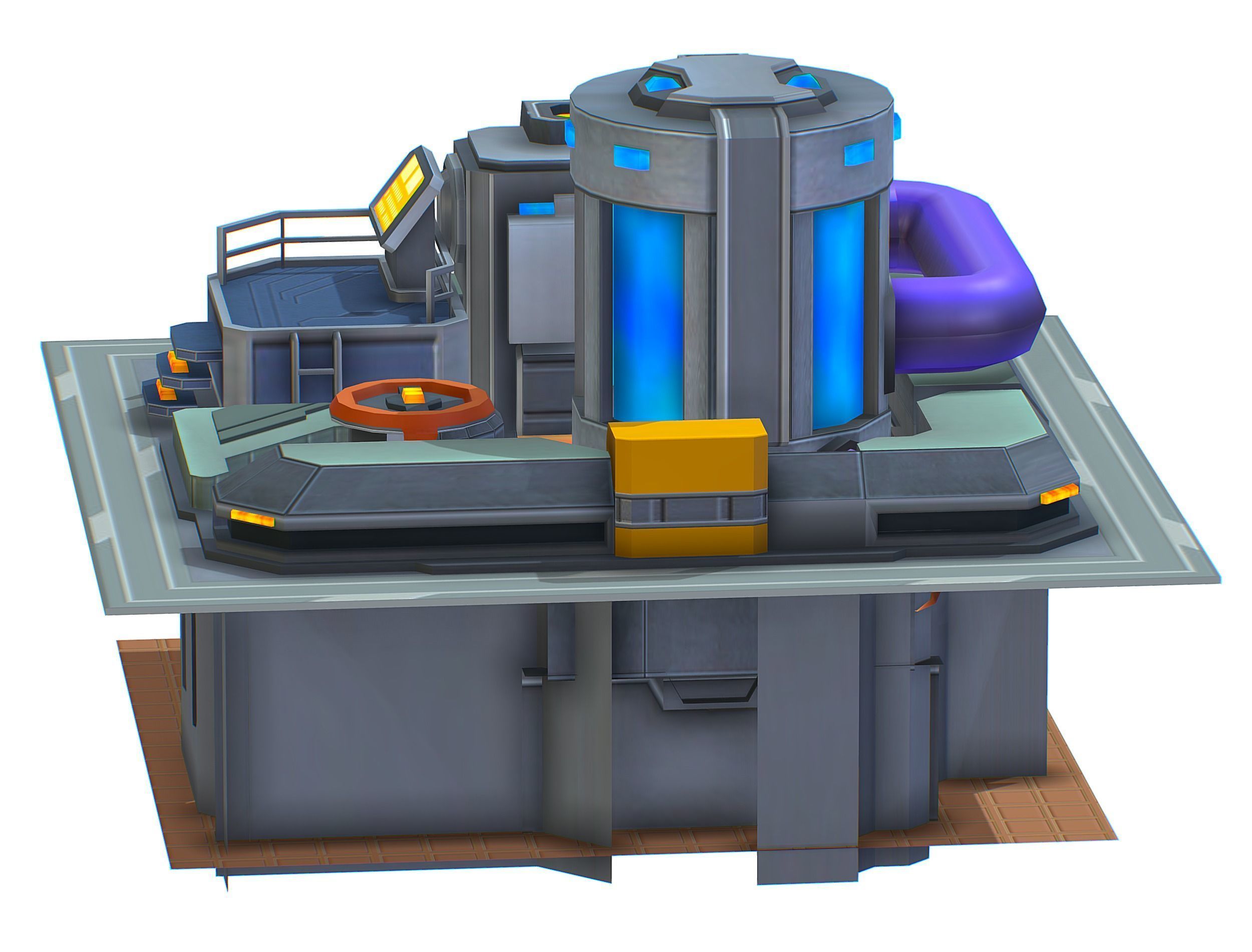 isometrical fuel rig platform station upgrade 3 Low-poly 3D model_12