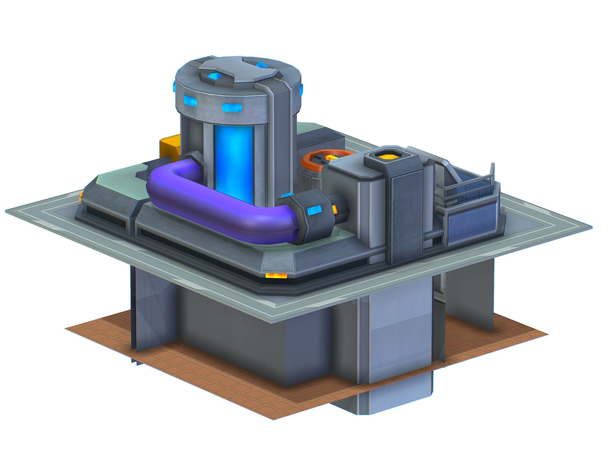 isometrical fuel rig platform station upgrade 3 Low-poly 3D model_15