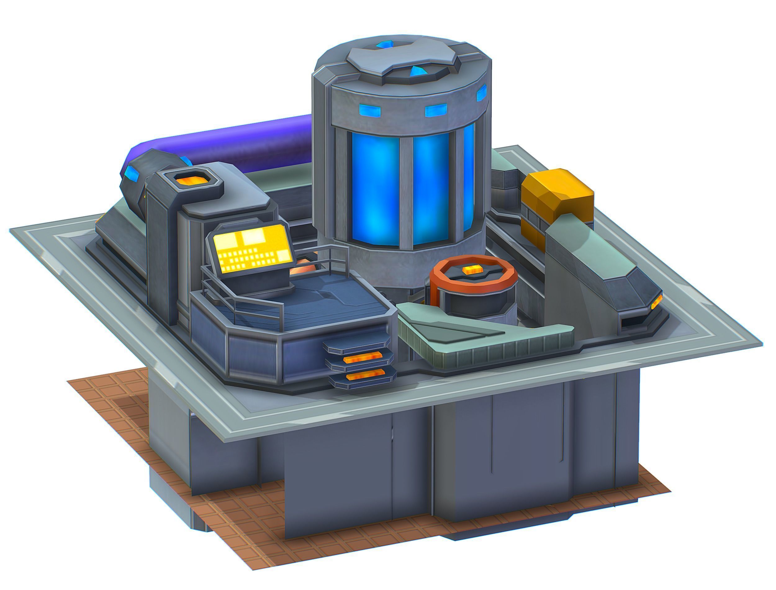 isometrical fuel rig platform station upgrade 3 Low-poly 3D model_17