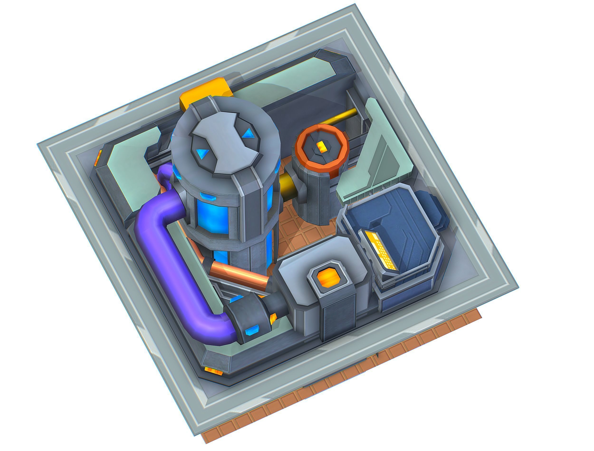 isometrical fuel rig platform station upgrade 3 Low-poly 3D model_6