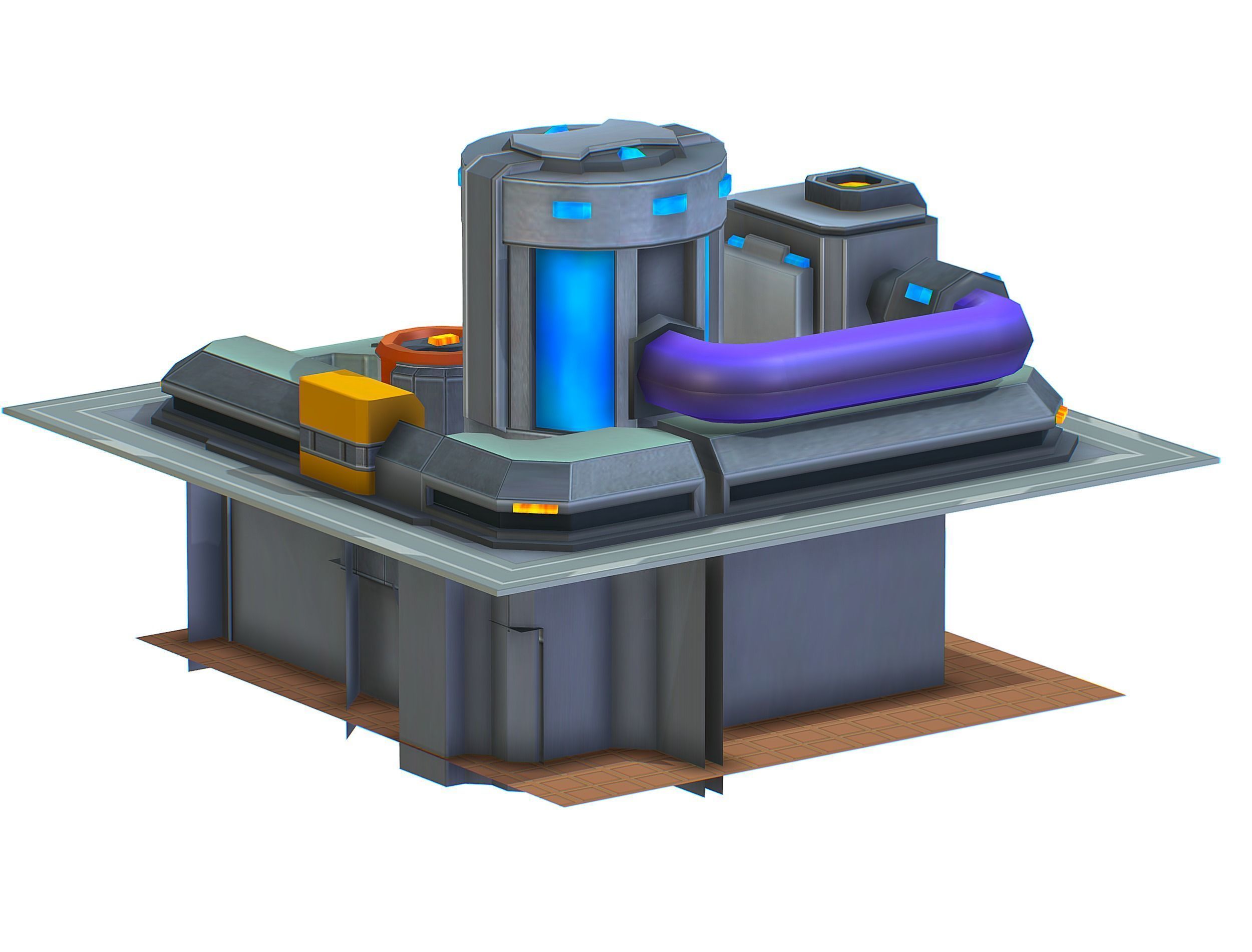 isometrical fuel rig platform station upgrade 3 Low-poly 3D model_13