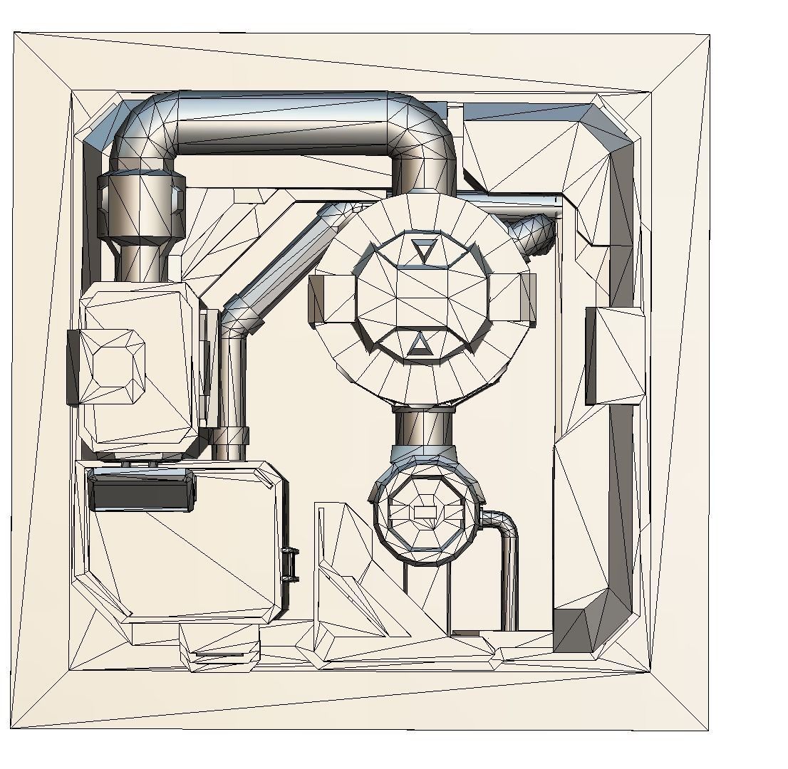 isometrical fuel rig platform station upgrade 3 Low-poly 3D model_29