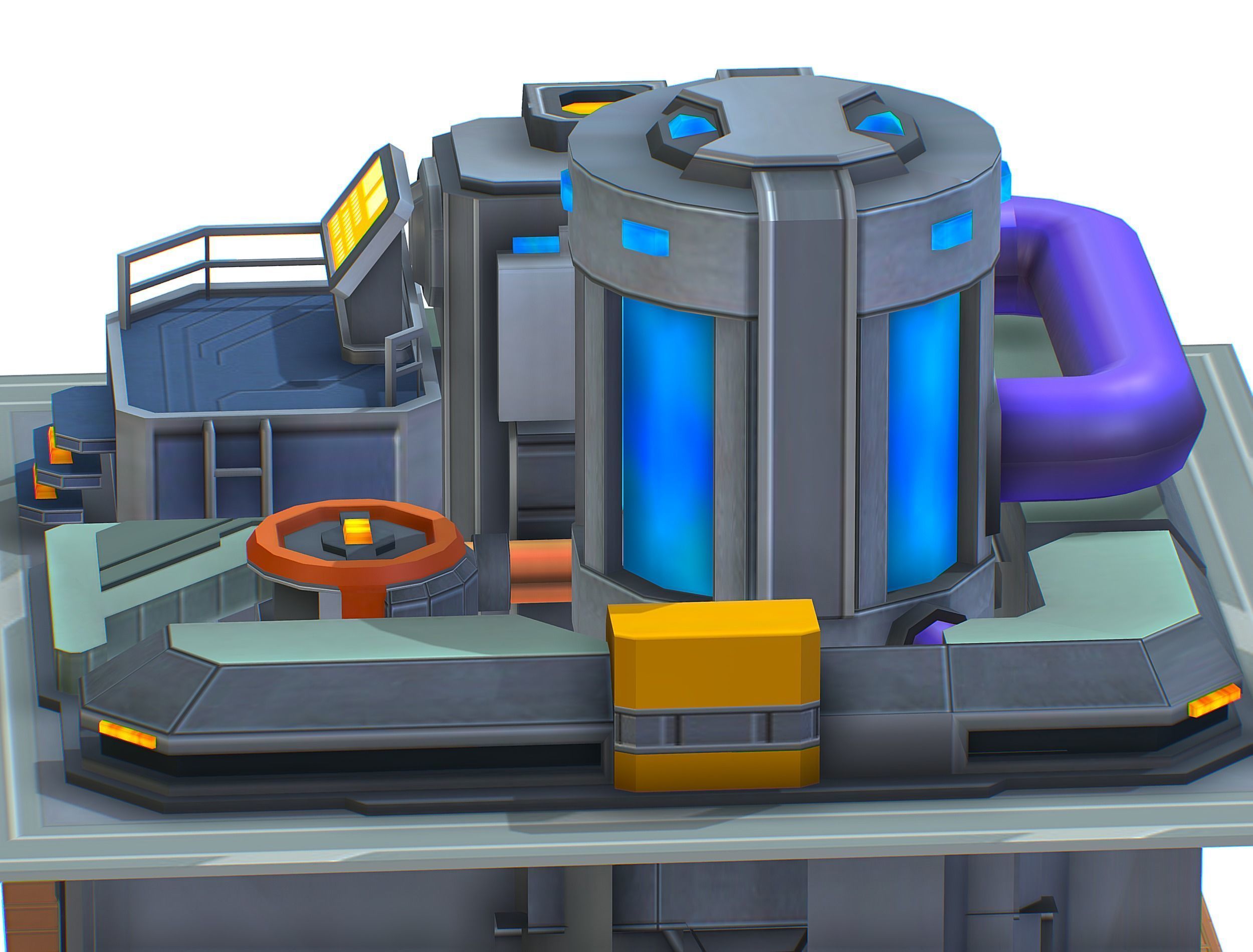 isometrical fuel rig platform station upgrade 3 Low-poly 3D model_11