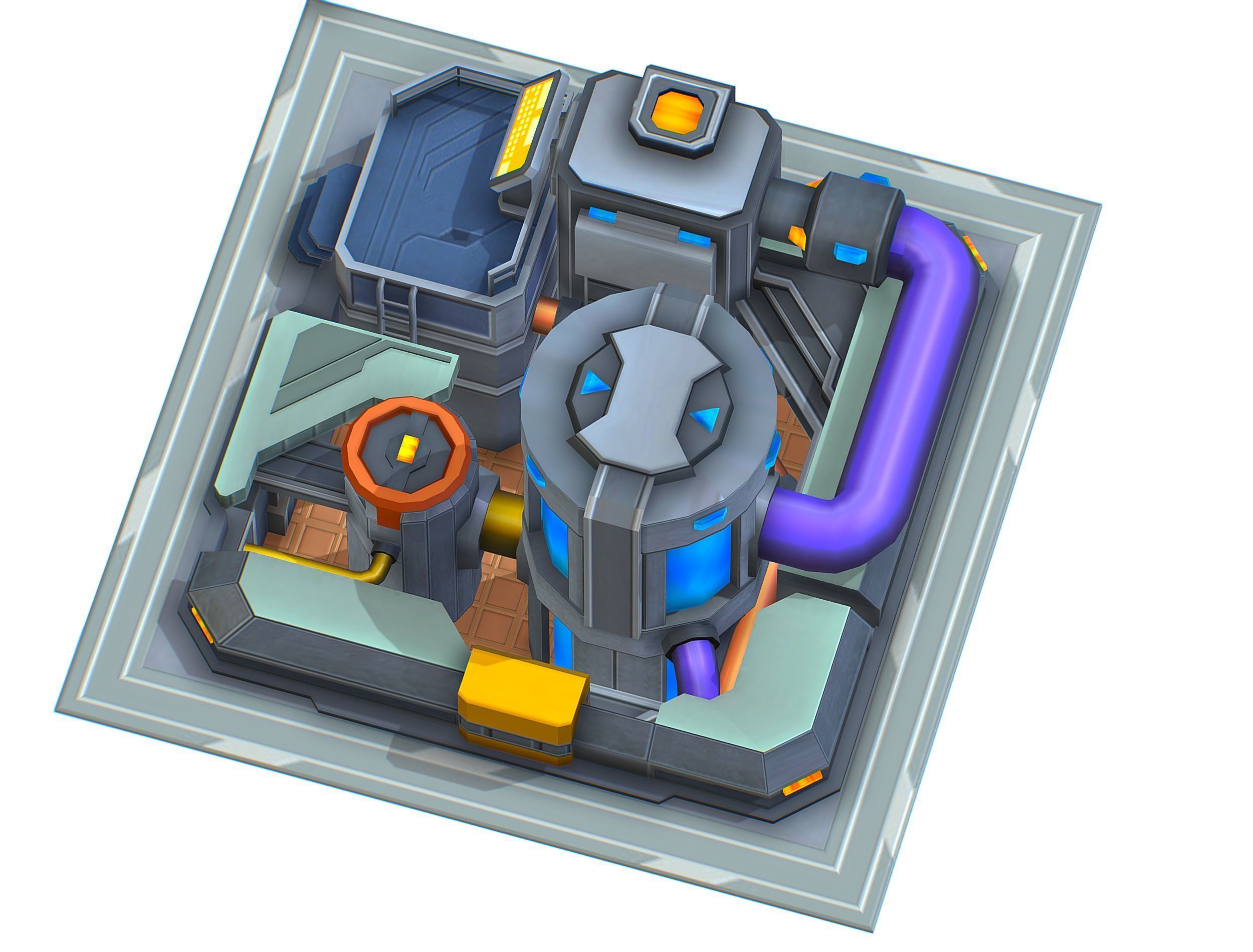 isometrical fuel rig platform station upgrade 3 Low-poly 3D model_2