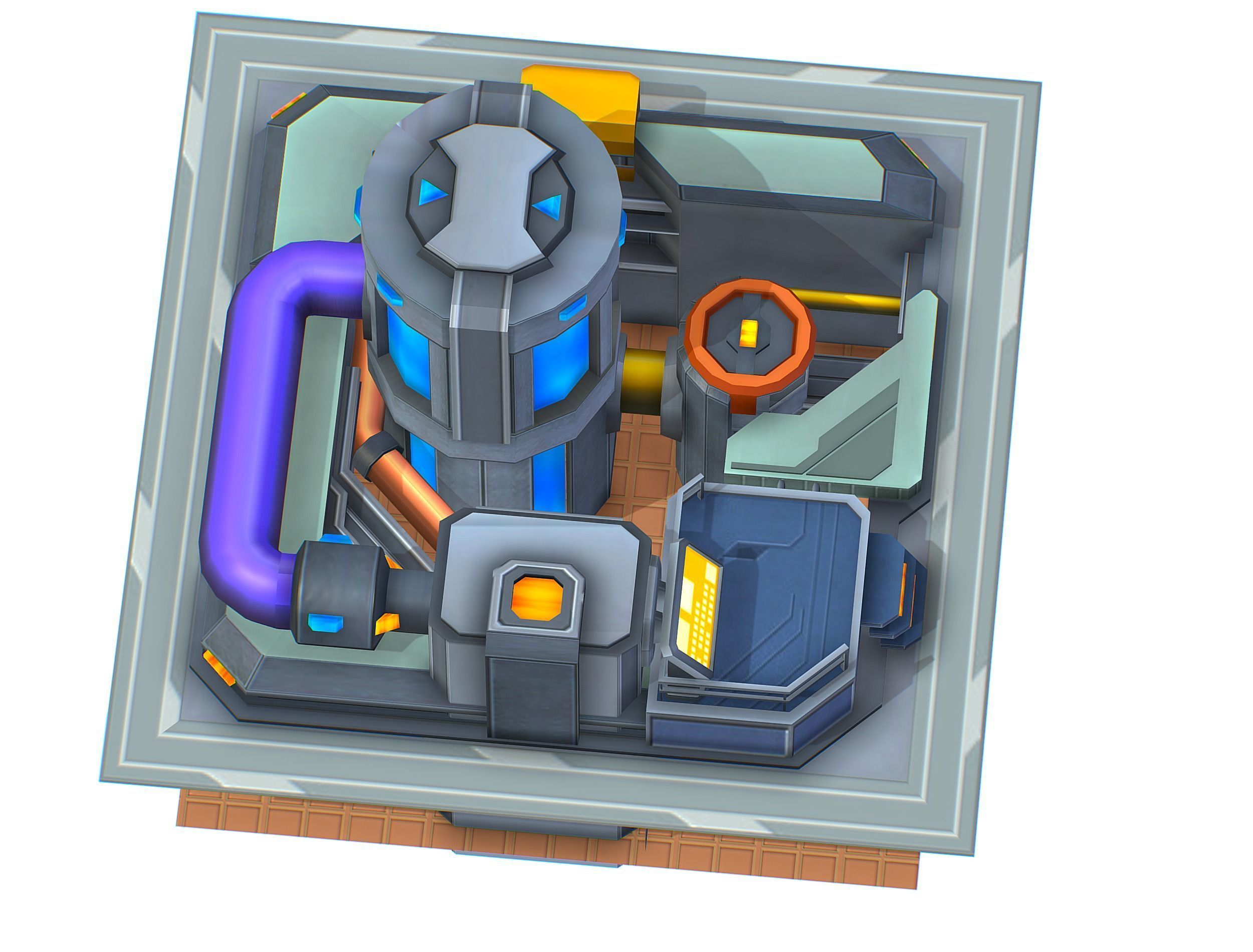 isometrical fuel rig platform station upgrade 3 Low-poly 3D model_7