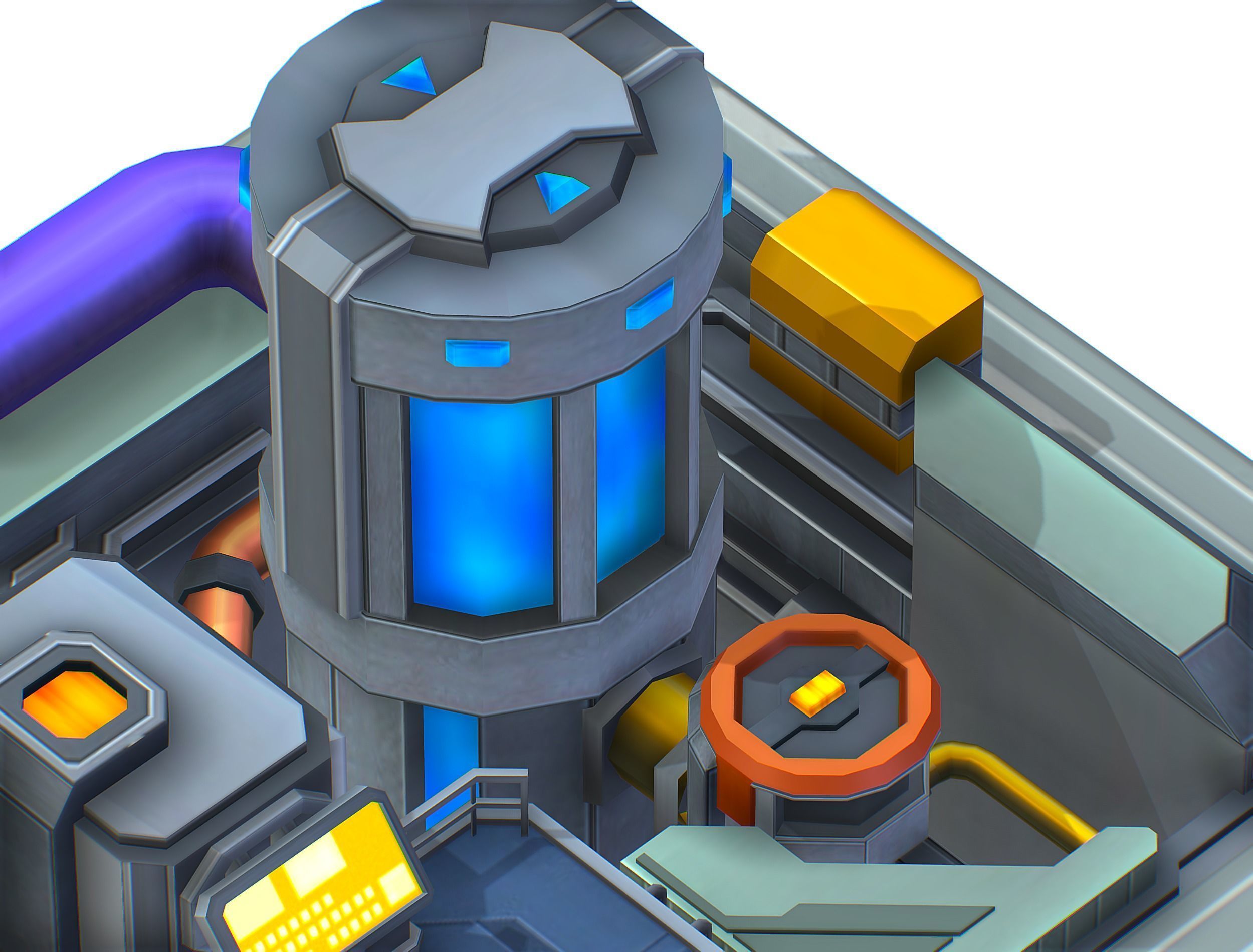 isometrical fuel rig platform station upgrade 3 Low-poly 3D model_8