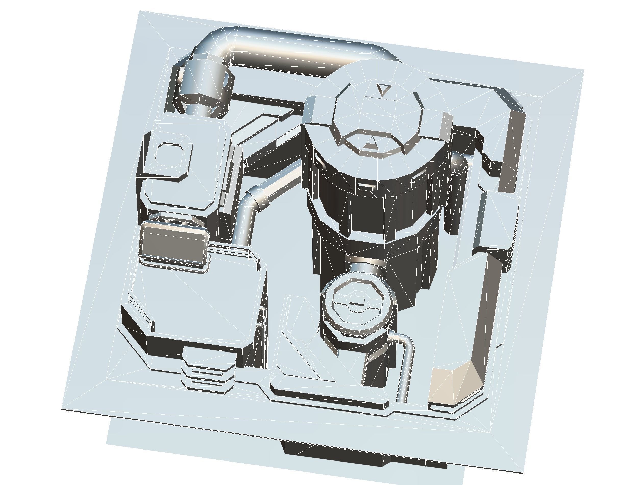 isometrical fuel rig platform station upgrade 3 Low-poly 3D model_21