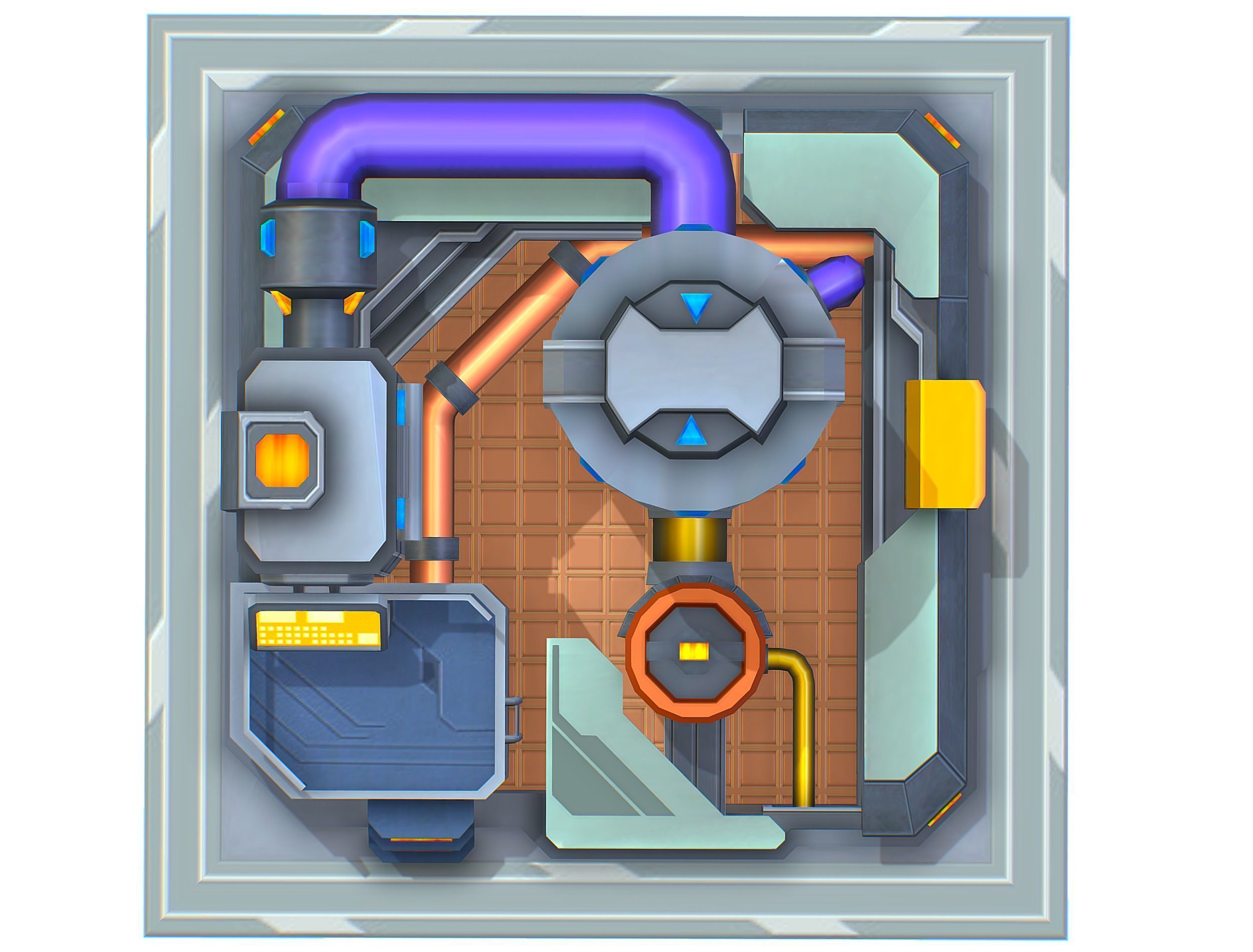 isometrical fuel rig platform station upgrade 3 Low-poly 3D model_18
