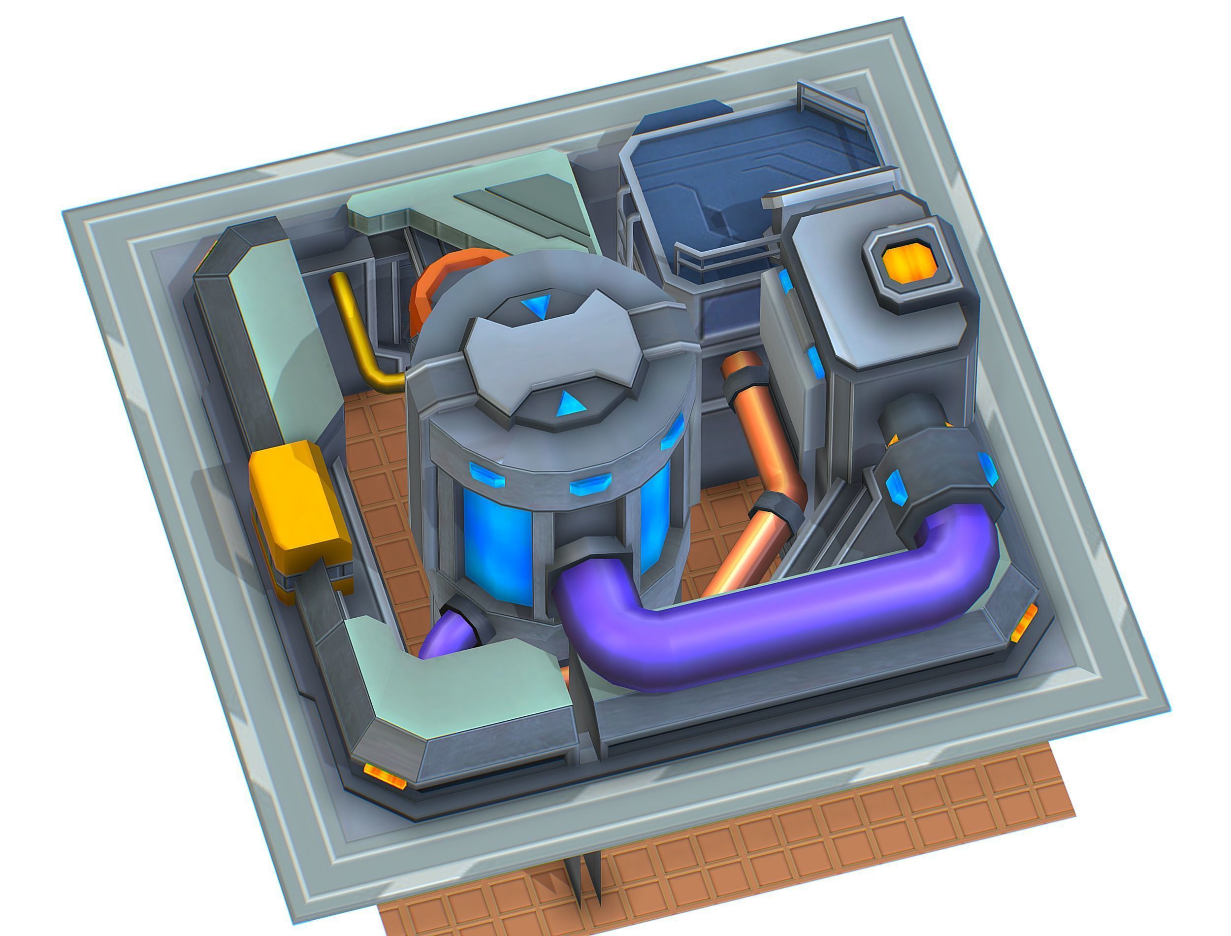 isometrical fuel rig platform station upgrade 3 Low-poly 3D model_4