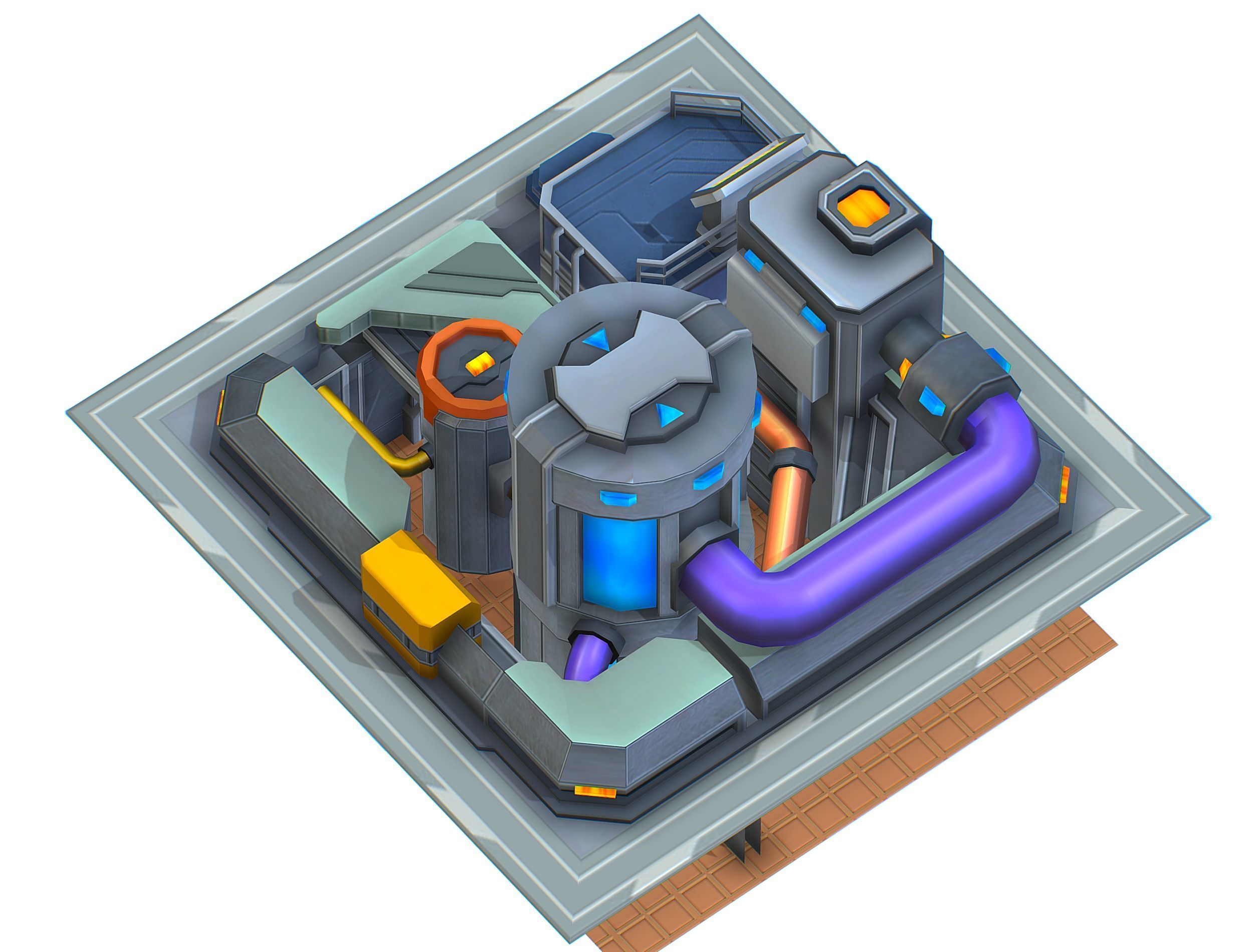 isometrical fuel rig platform station upgrade 3 Low-poly 3D model_3