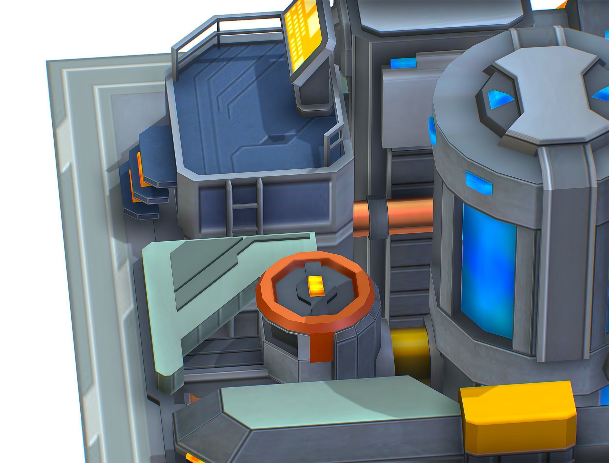 isometrical fuel rig platform station upgrade 3 Low-poly 3D model_10