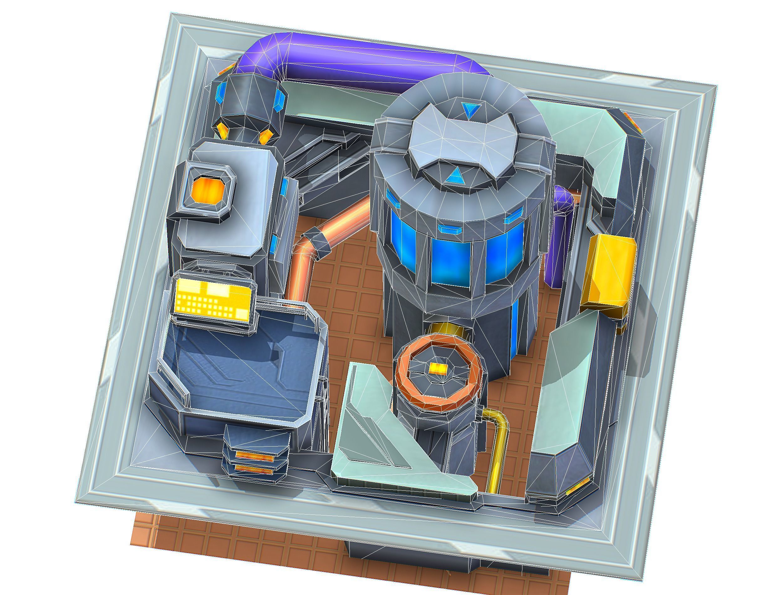 isometrical fuel rig platform station upgrade 3 Low-poly 3D model_20