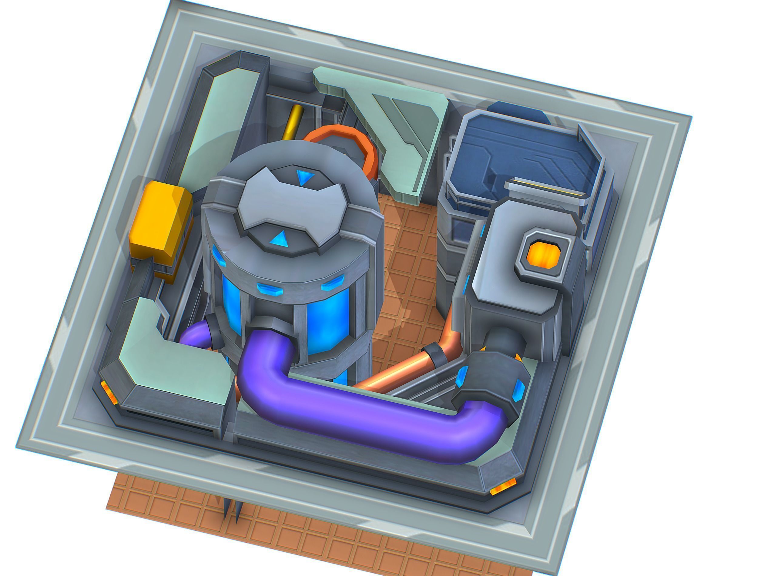 isometrical fuel rig platform station upgrade 3 Low-poly 3D model_5