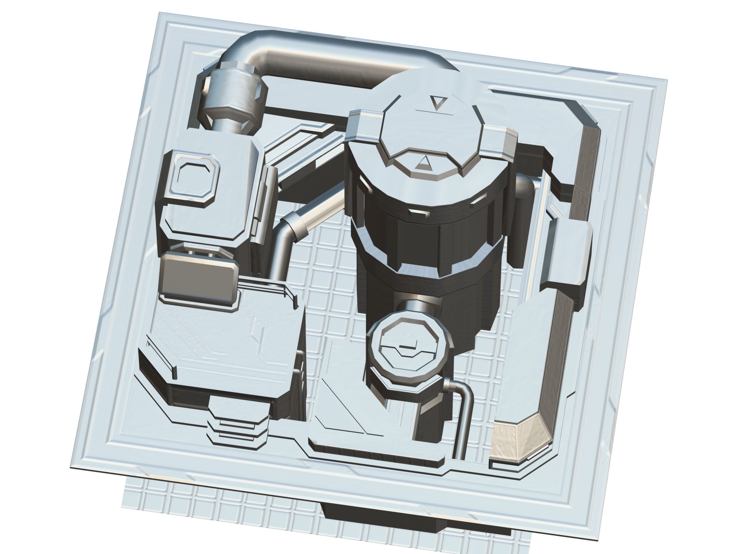 isometrical fuel rig platform station upgrade 3 Low-poly 3D model_22