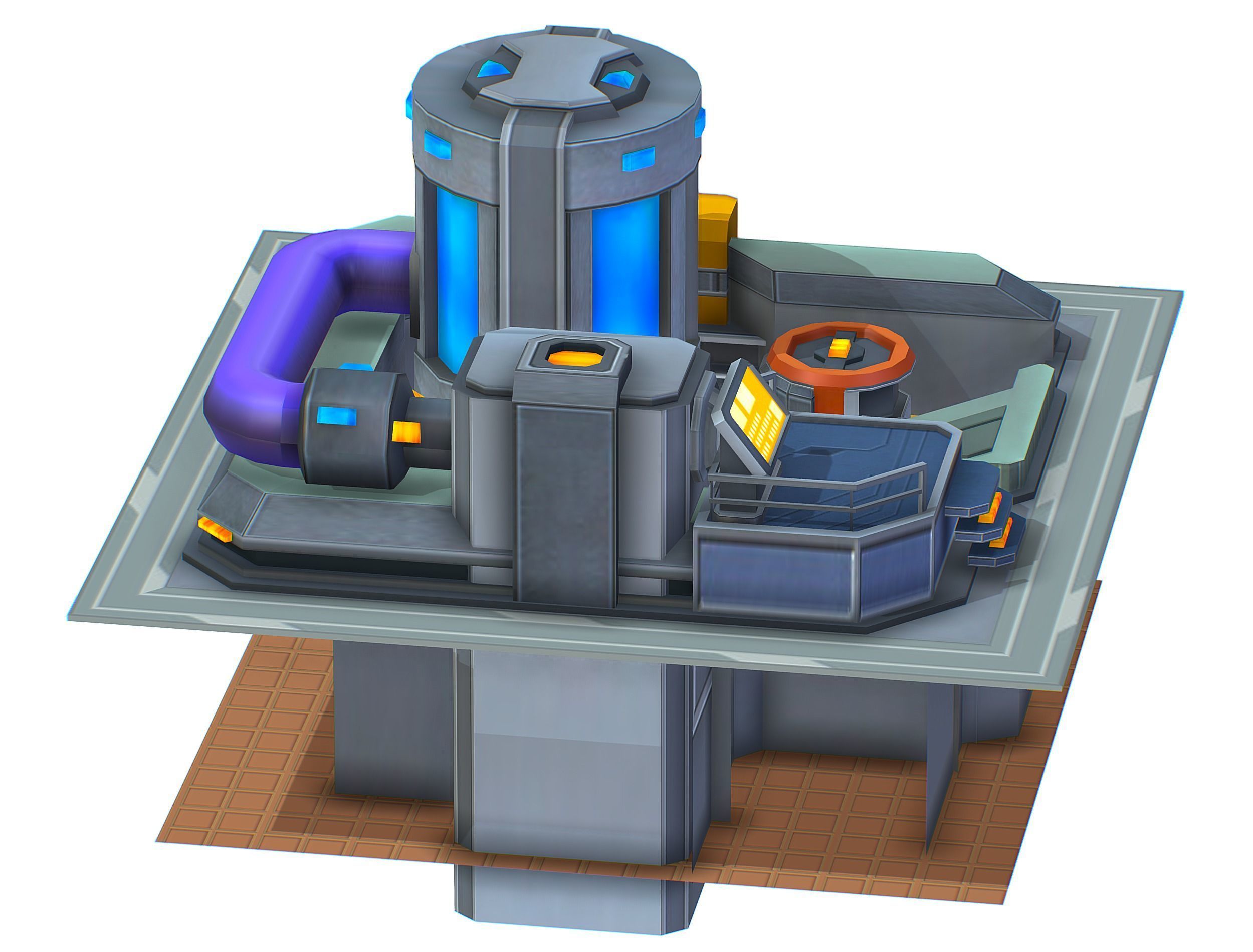 isometrical fuel rig platform station upgrade 3 Low-poly 3D model_16