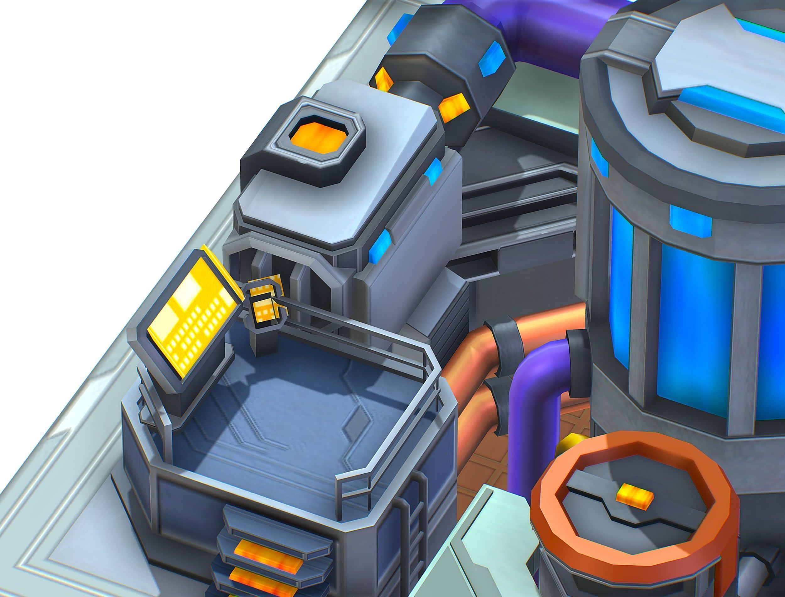 isometrical fuel rig platform station upgrade 4 Low-poly 3D model_8