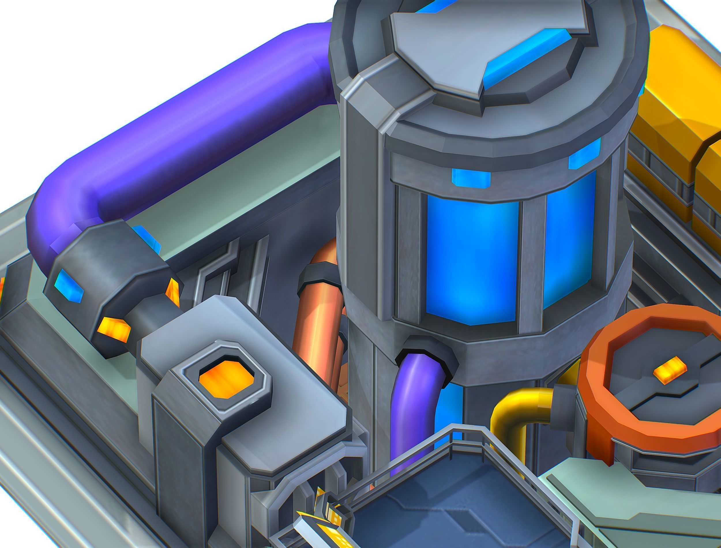 isometrical fuel rig platform station upgrade 4 Low-poly 3D model_7